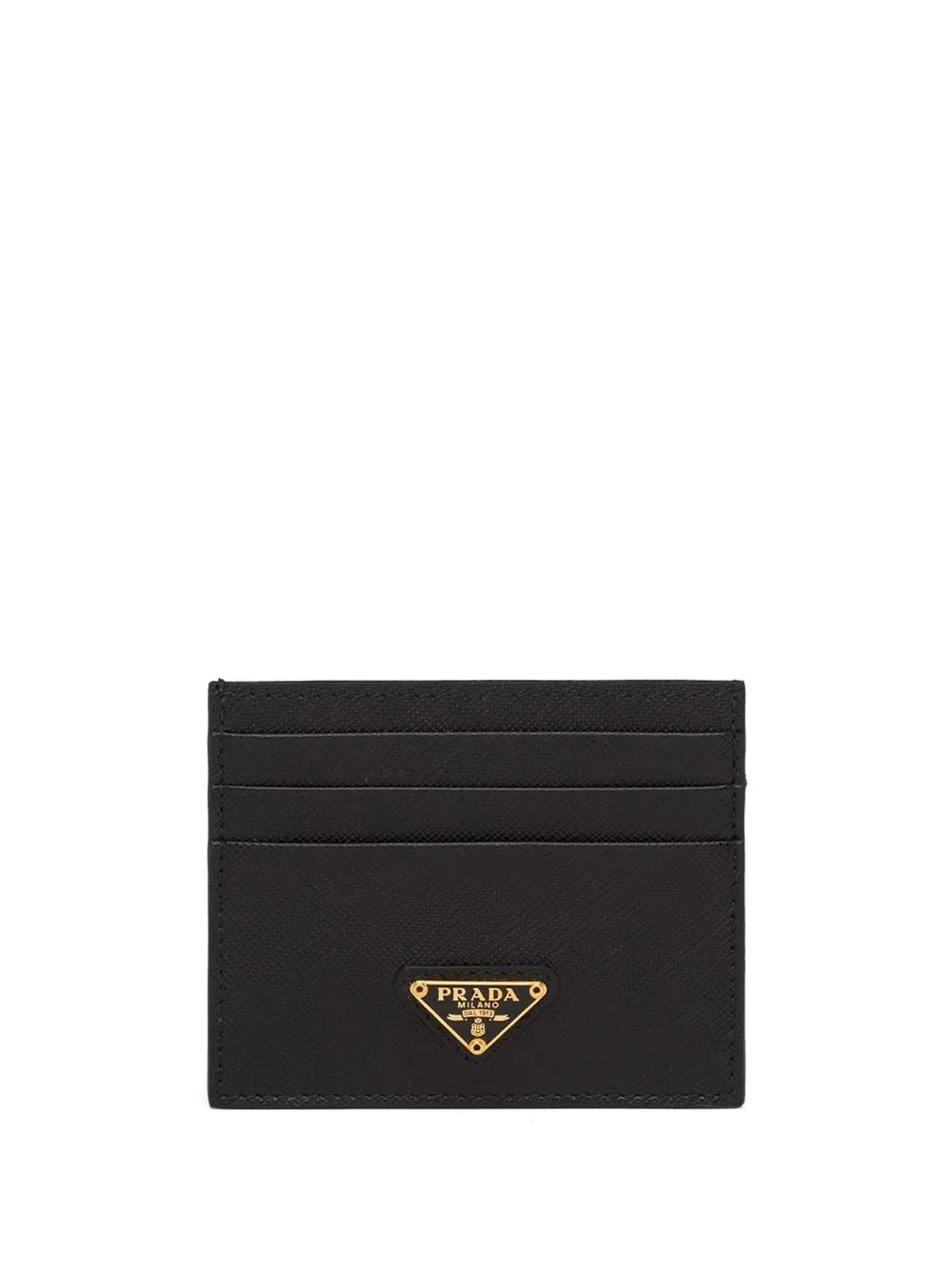 logo-plaque Saffiano leather cardholder