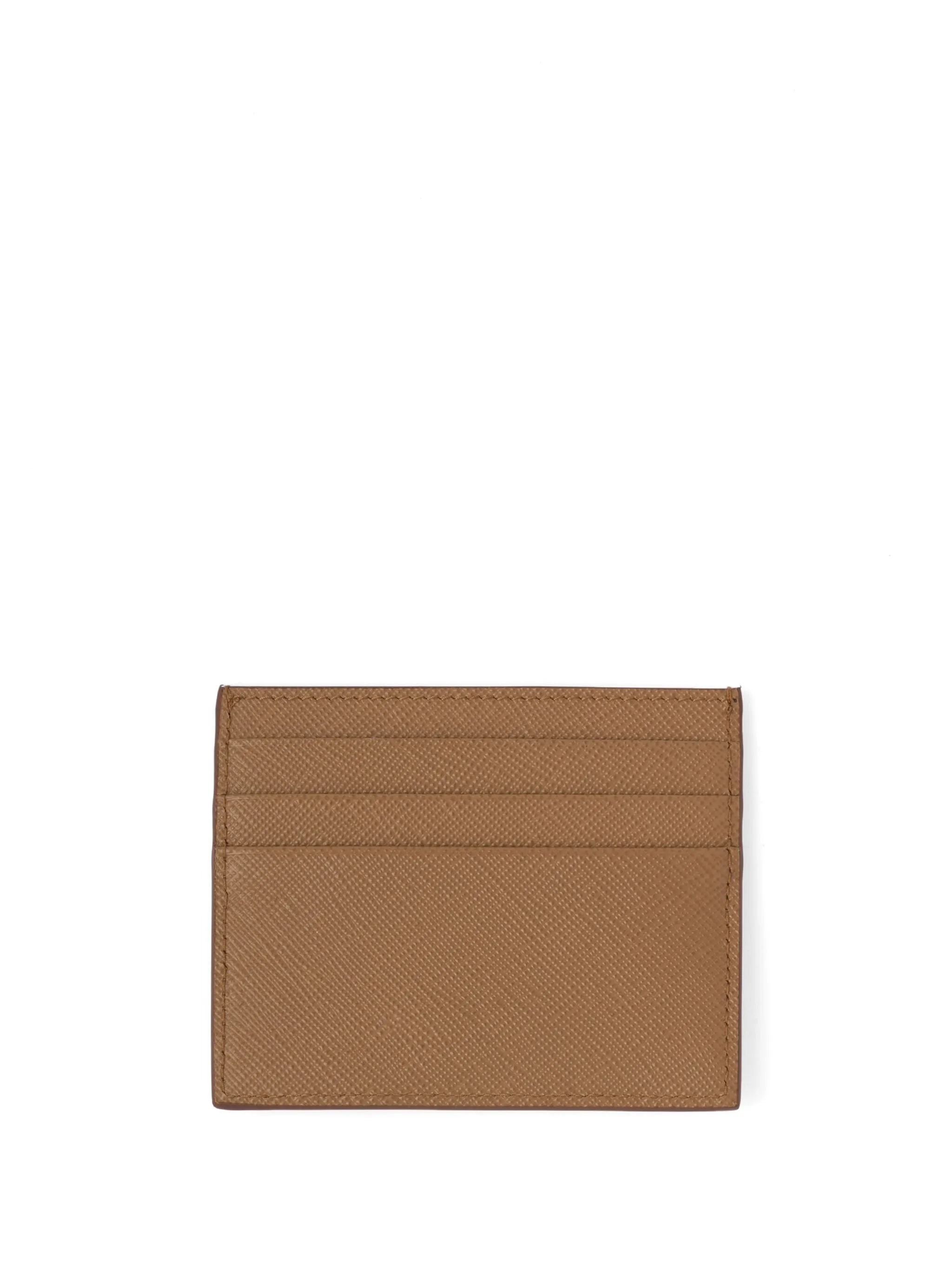 logo-plaque Saffiano leather cardholder