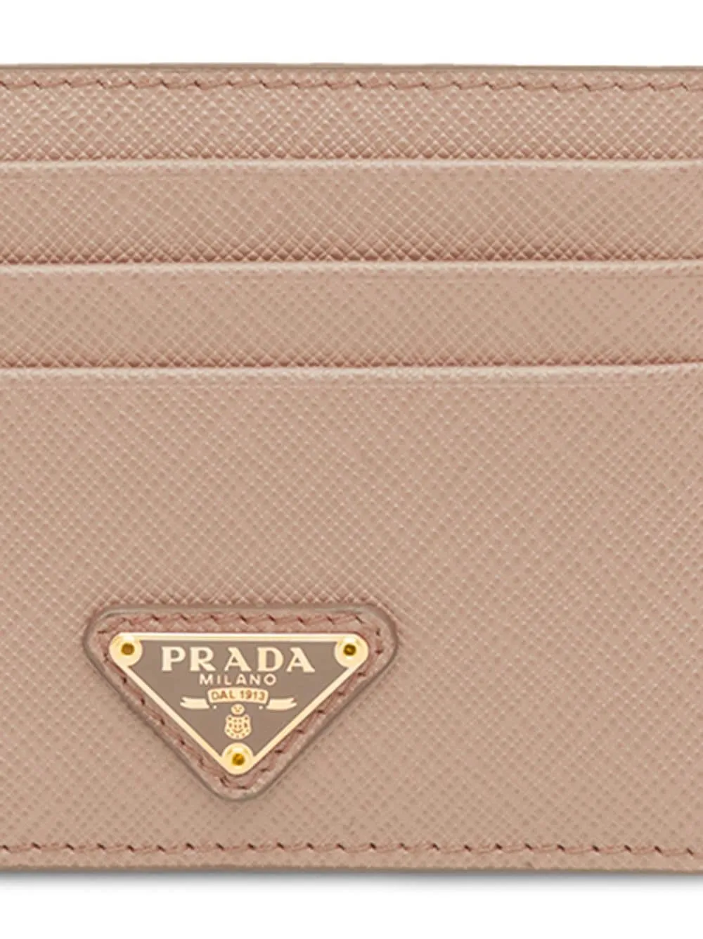 logo-plaque Saffiano leather cardholder