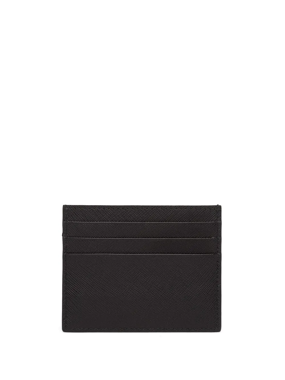 logo-plaque Saffiano leather cardholder