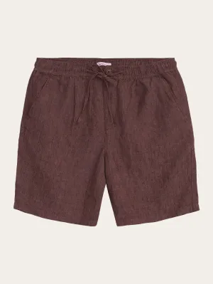 Loose Linen shorts - Chocolate Malt