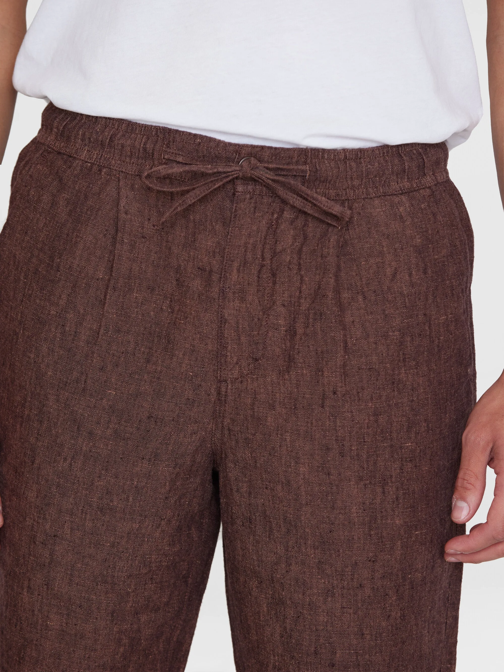 Loose Linen shorts - Chocolate Malt