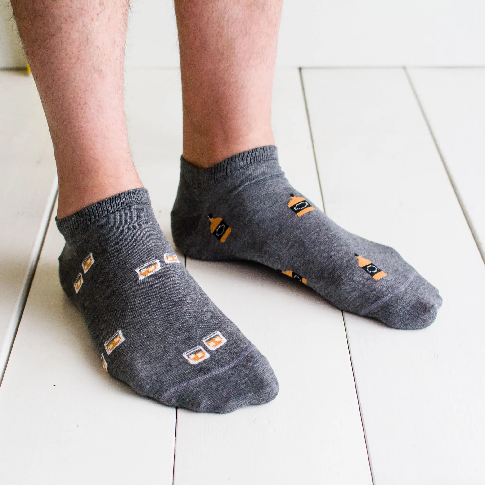 Men's Glass & Bottle Whiskey Ankle Socks