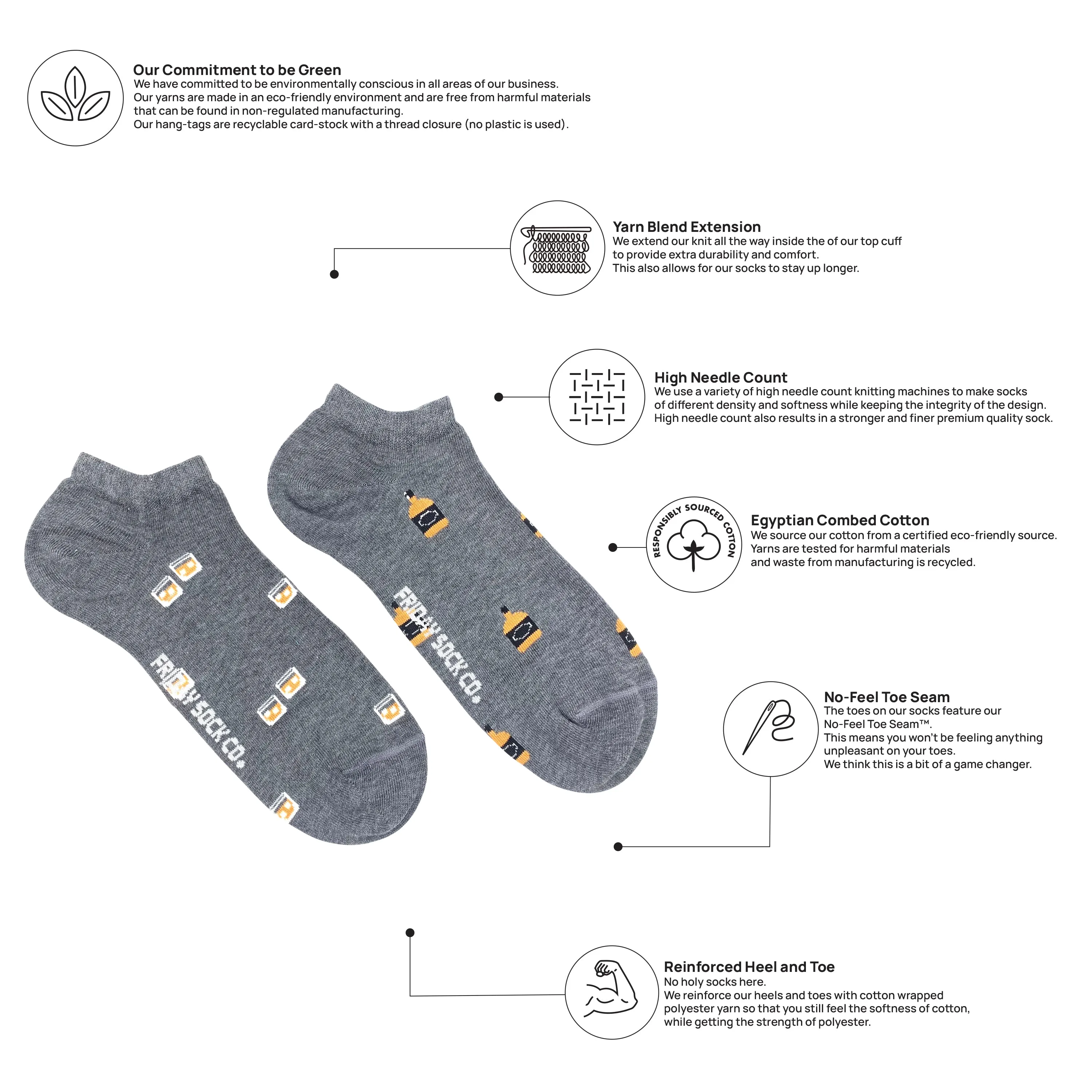 Men's Glass & Bottle Whiskey Ankle Socks