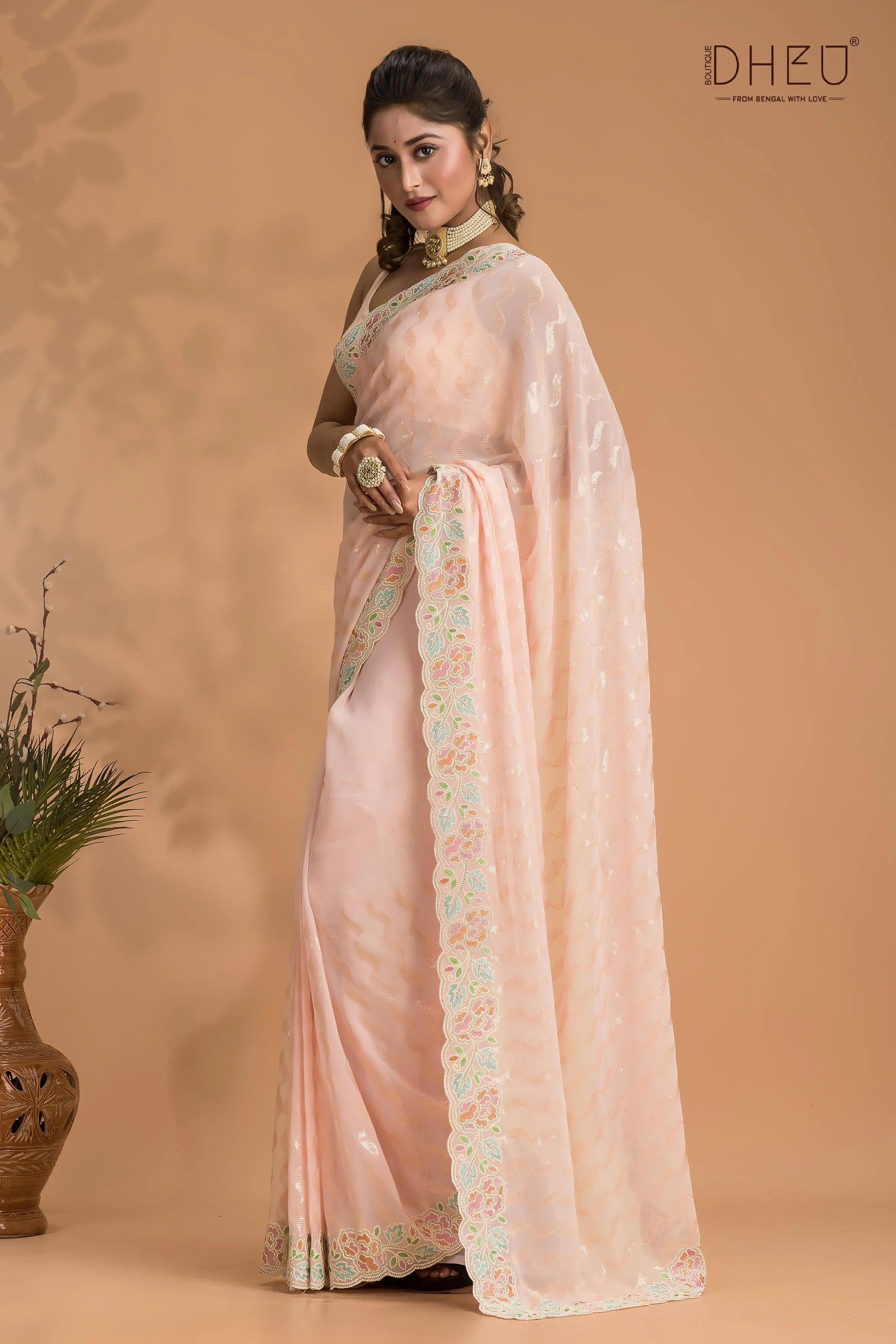 Mimosa - Designer Chiffon Silk Saree
