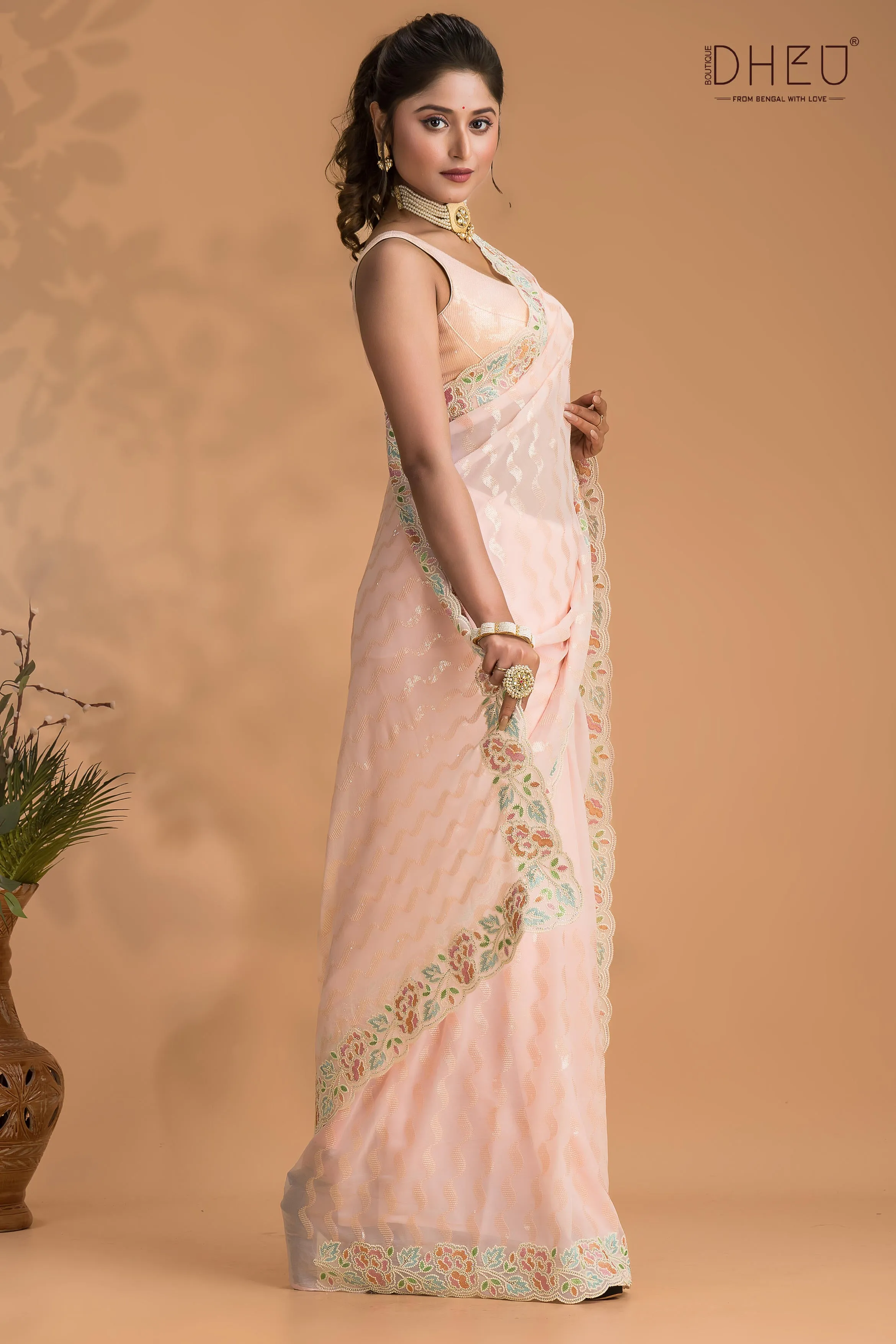 Mimosa - Designer Chiffon Silk Saree