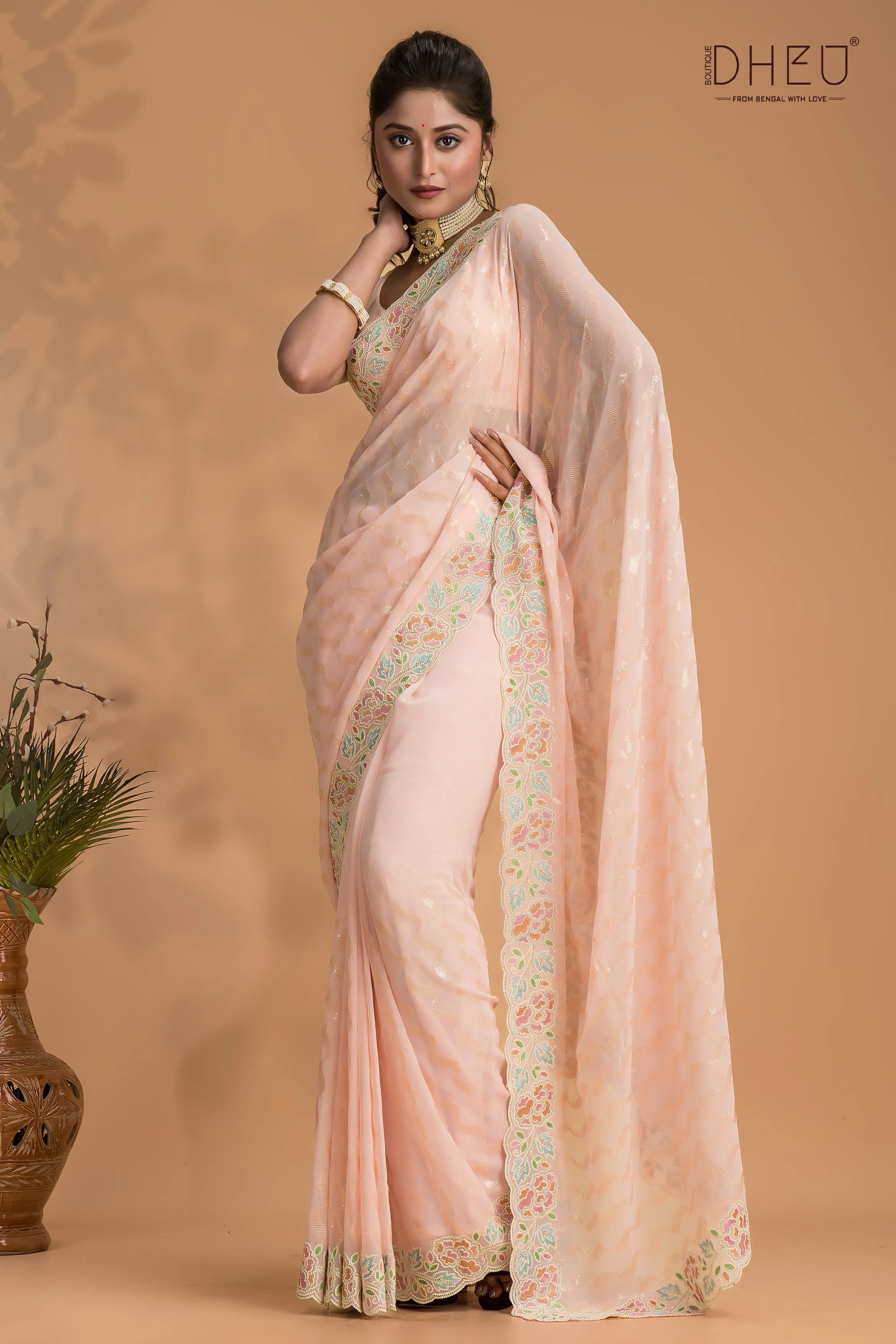 Mimosa - Designer Chiffon Silk Saree