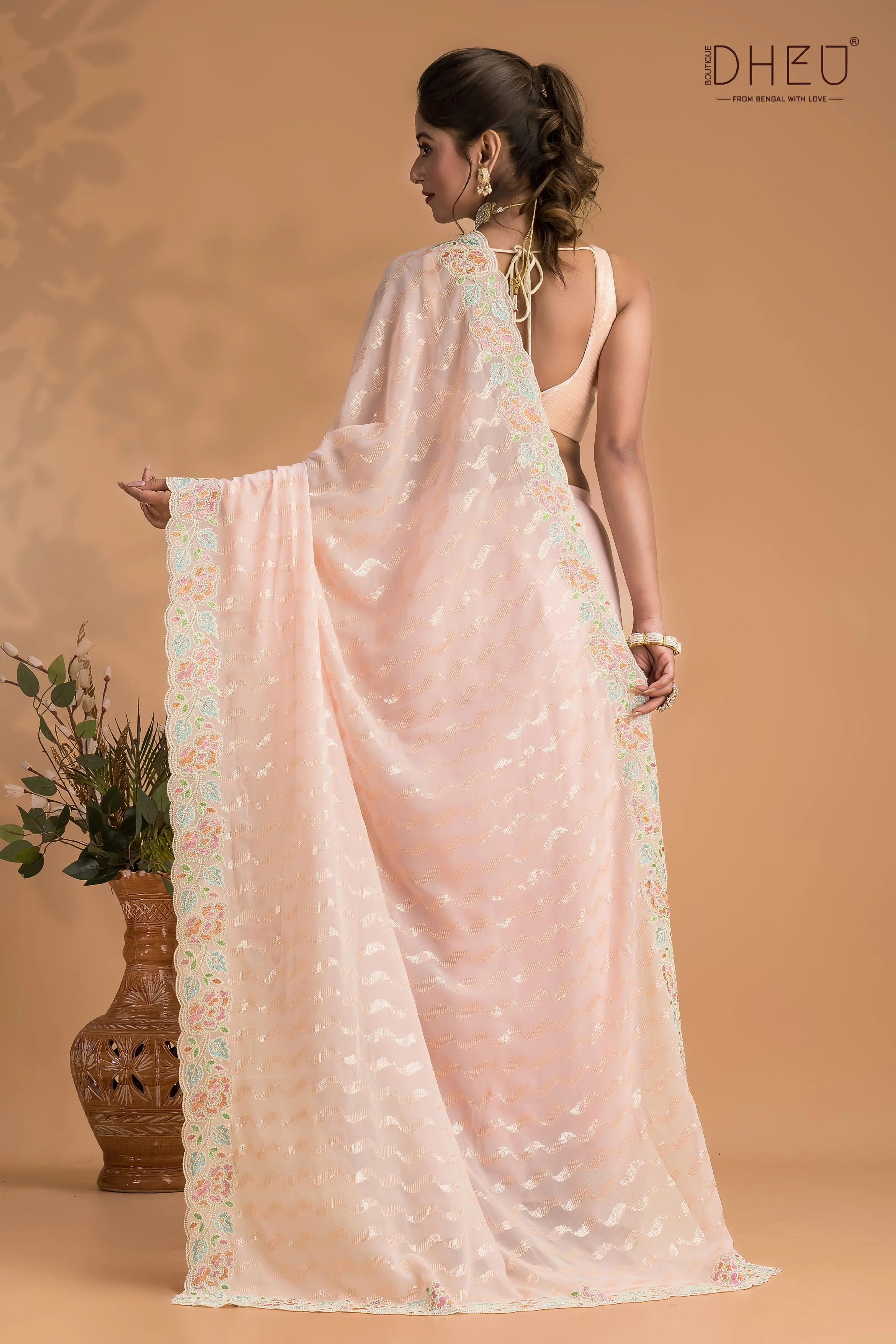 Mimosa - Designer Chiffon Silk Saree