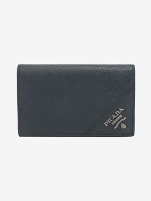Navy blue leather cardholder