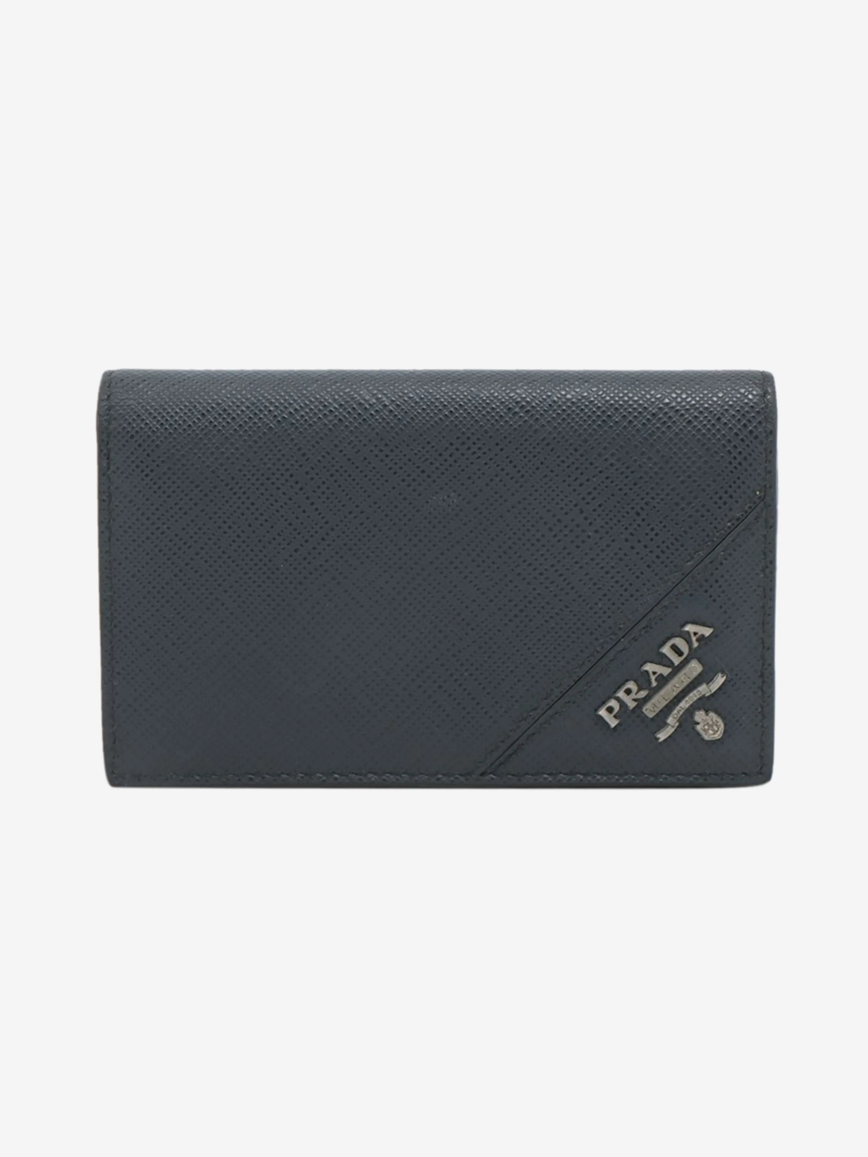 Navy blue leather cardholder