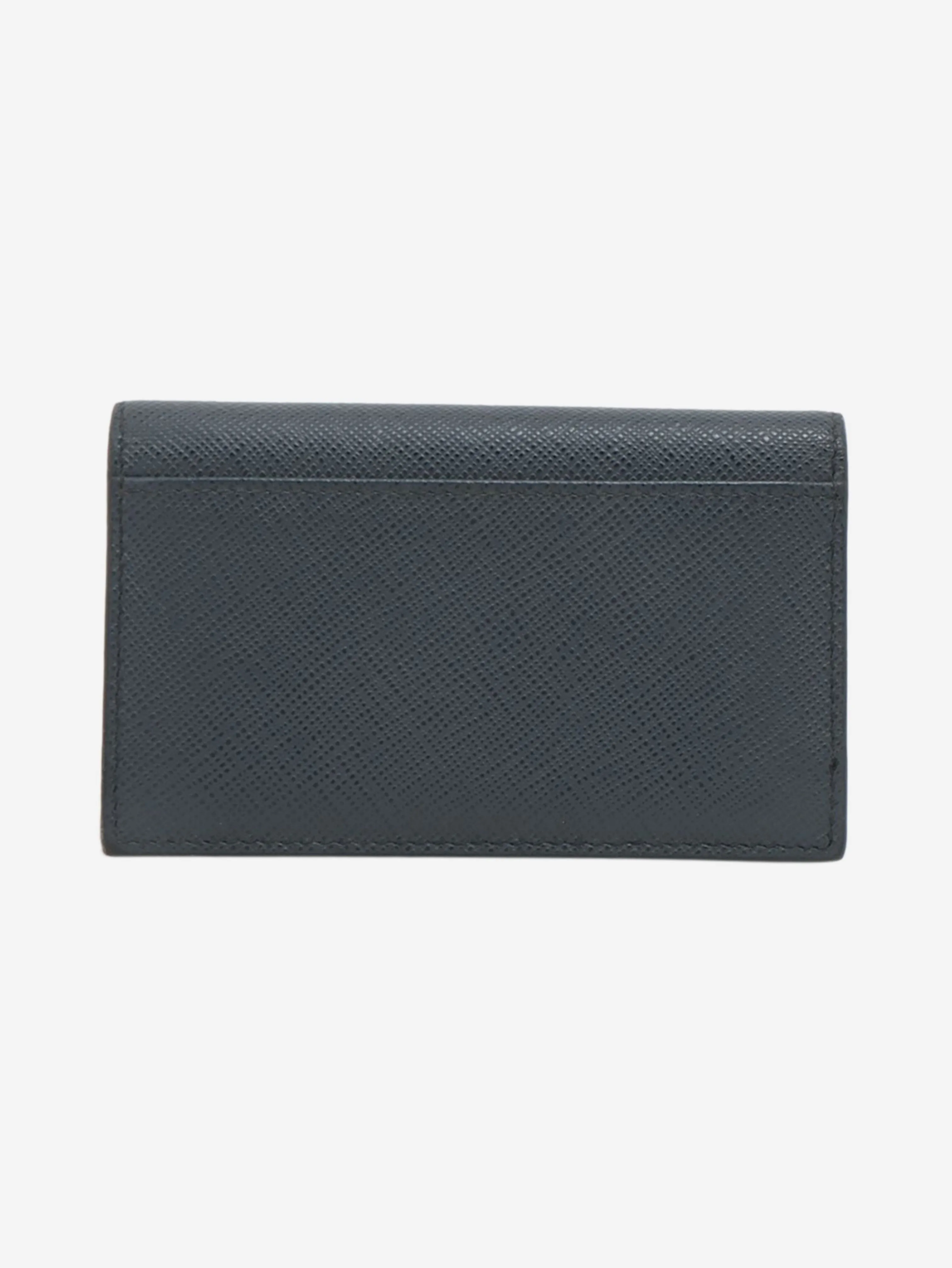 Navy blue leather cardholder