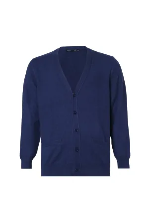 Navy Blue Pure Cashmere Arma V-Neck Men's Cardigan