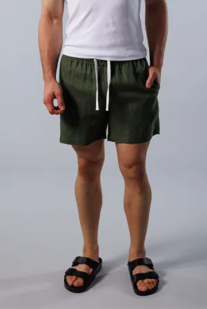 Noosa Linen Shorts - Army