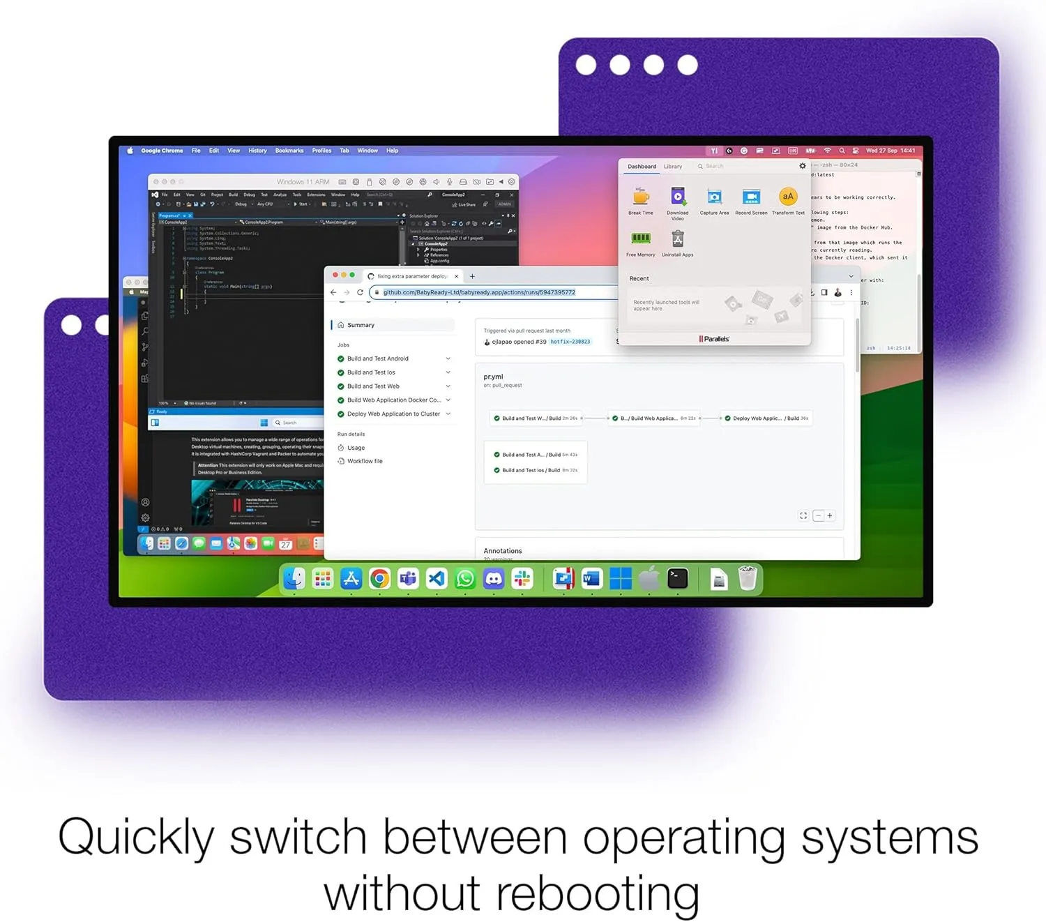 Parallels Desktop 20 for Mac Pro Edition | Run Windows on Mac Virtual Machine Software | Authorized by Microsoft | 1 Year Subscription [Mac Key Card]