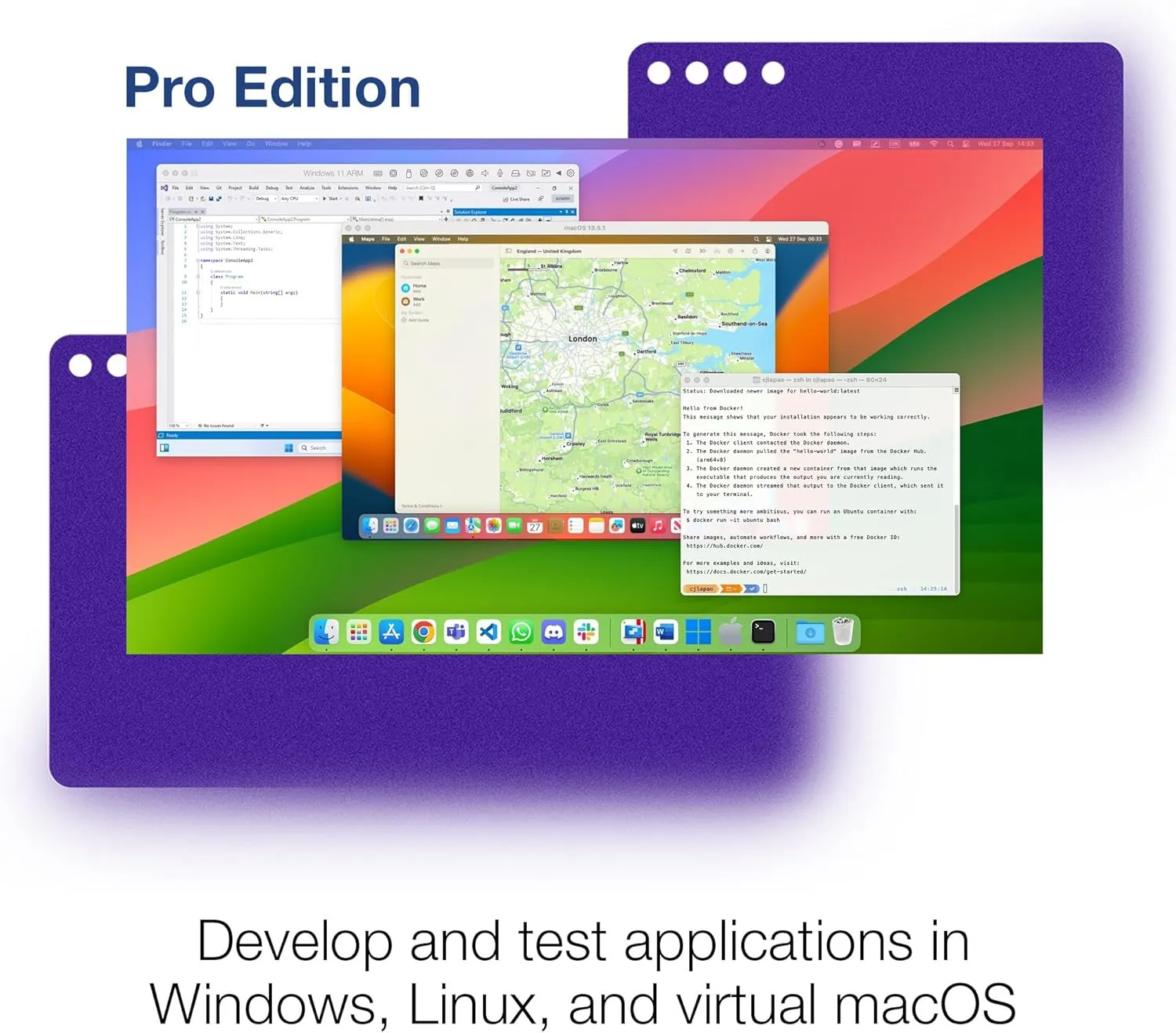 Parallels Desktop 20 for Mac Pro Edition | Run Windows on Mac Virtual Machine Software | Authorized by Microsoft | 1 Year Subscription [Mac Key Card]