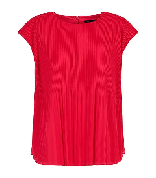 Pleated Chiffon Sleeveless Blouse