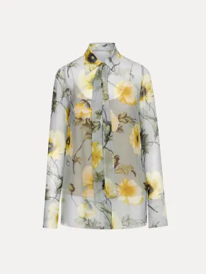Poppy Tie-Neck Chiffon Blouse