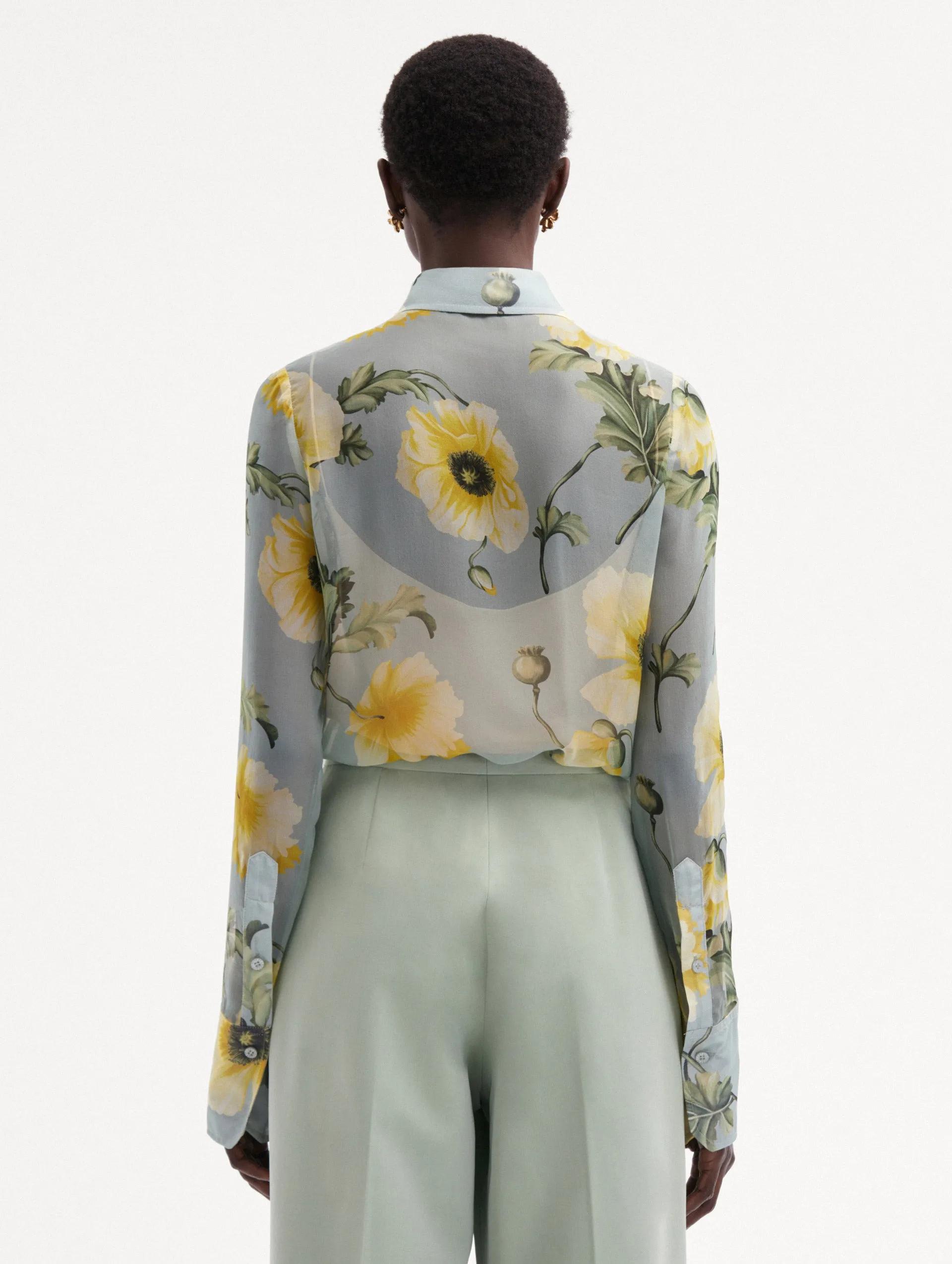 Poppy Tie-Neck Chiffon Blouse