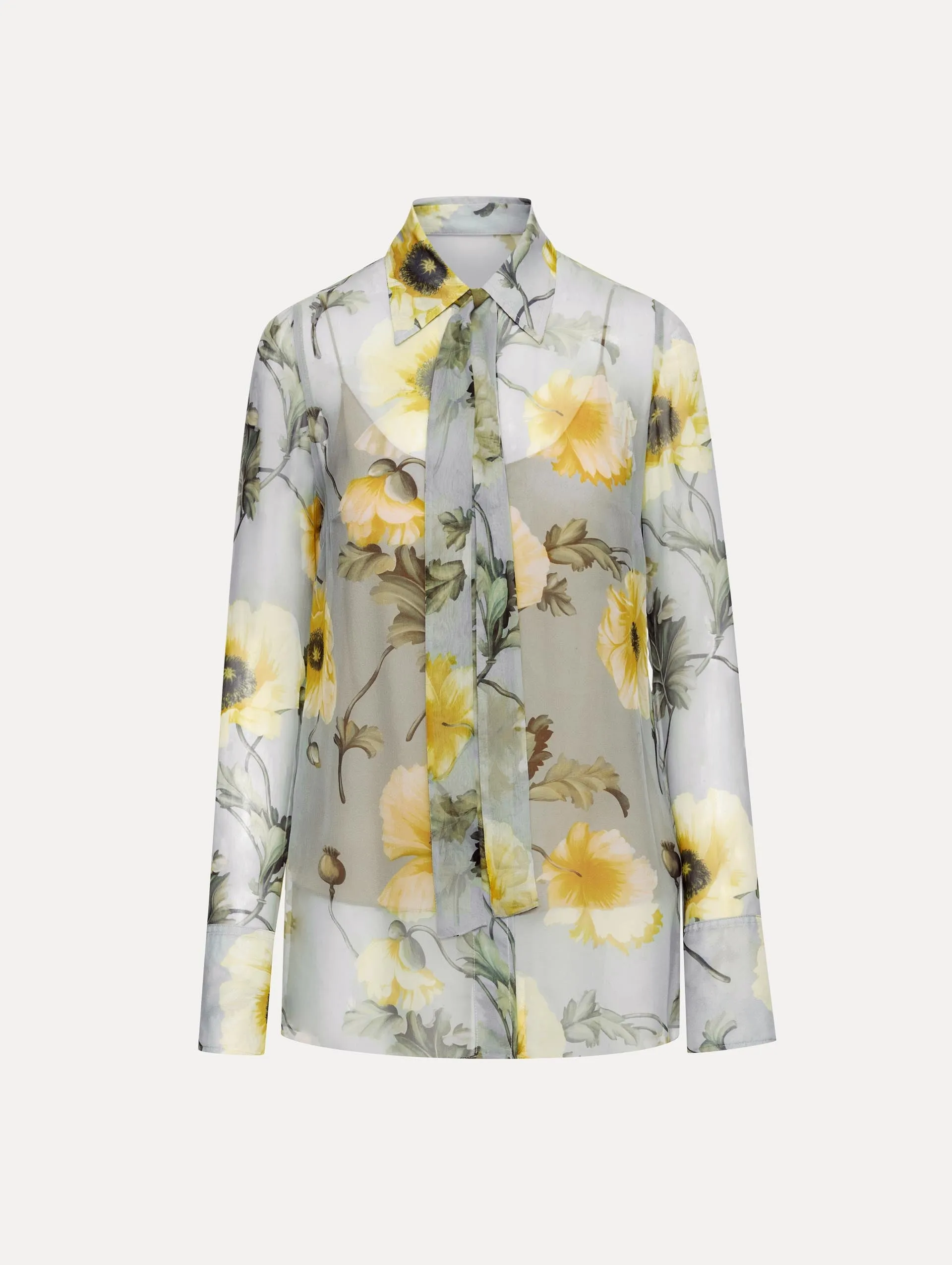 Poppy Tie-Neck Chiffon Blouse