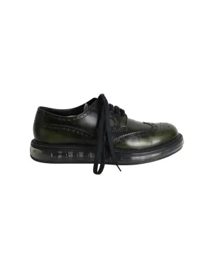 Prada Air Sole Derby Shoes in Green Leather