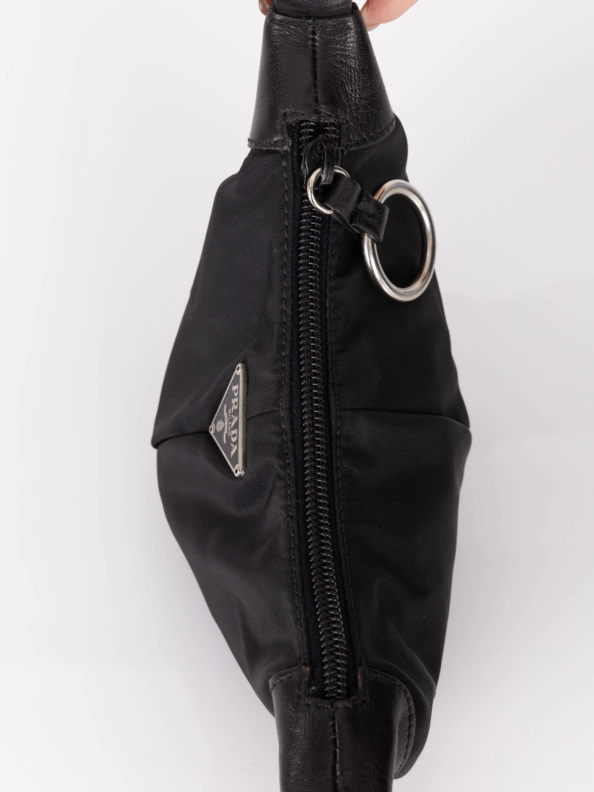 Prada Nylon Bracelet Bag w/ Chain