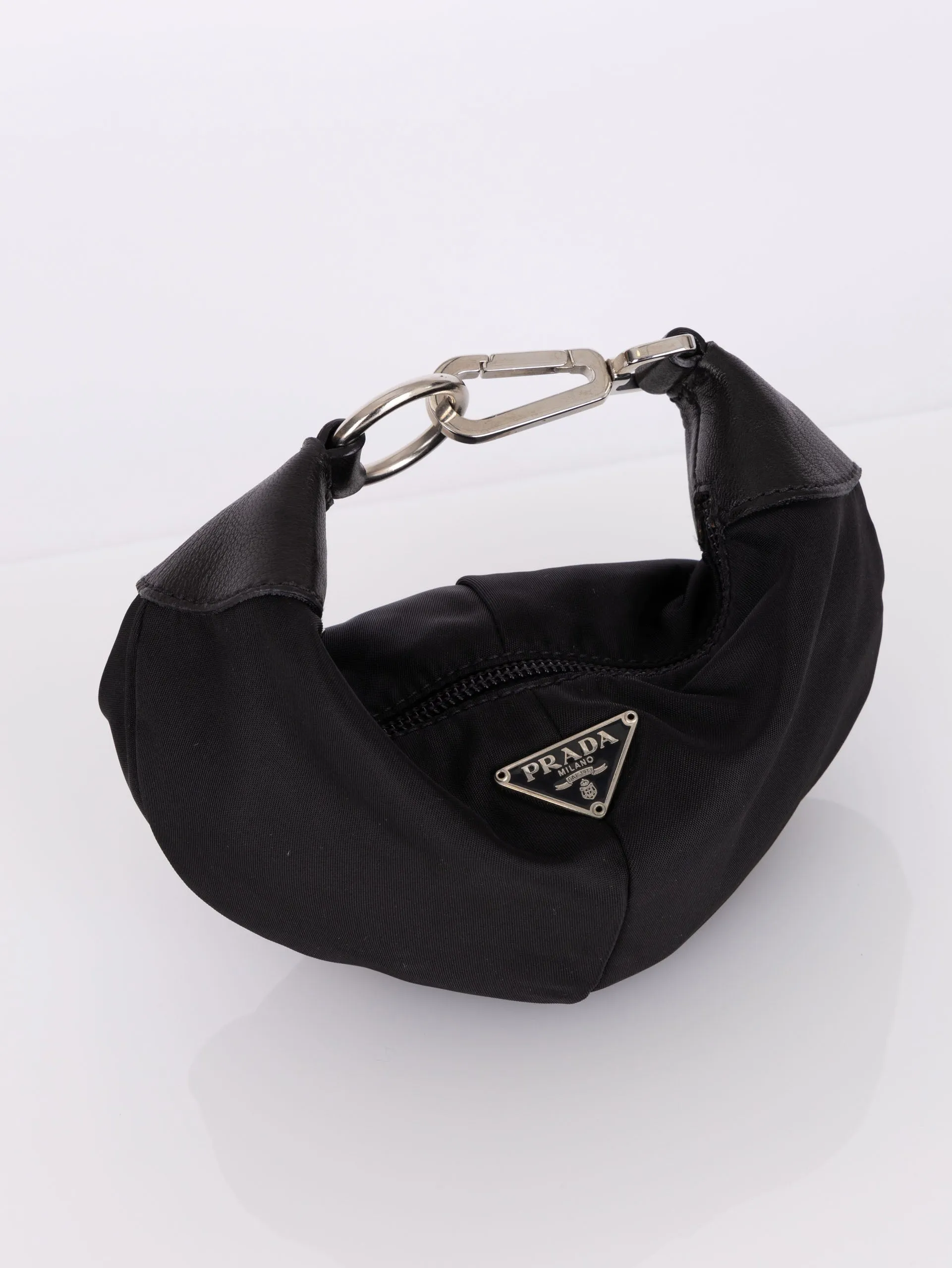 Prada Nylon Bracelet Bag w/ Chain