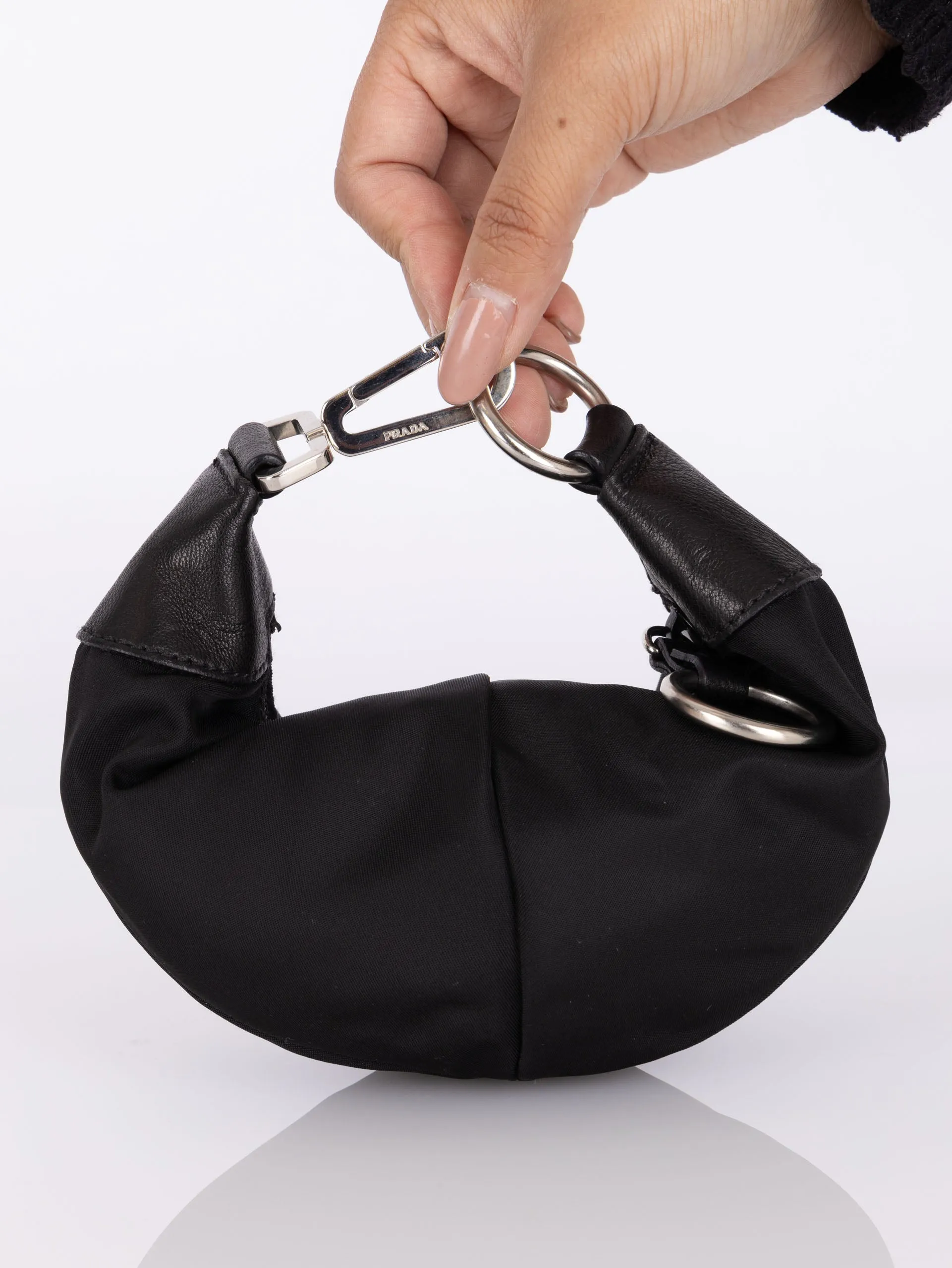 Prada Nylon Bracelet Bag w/ Chain