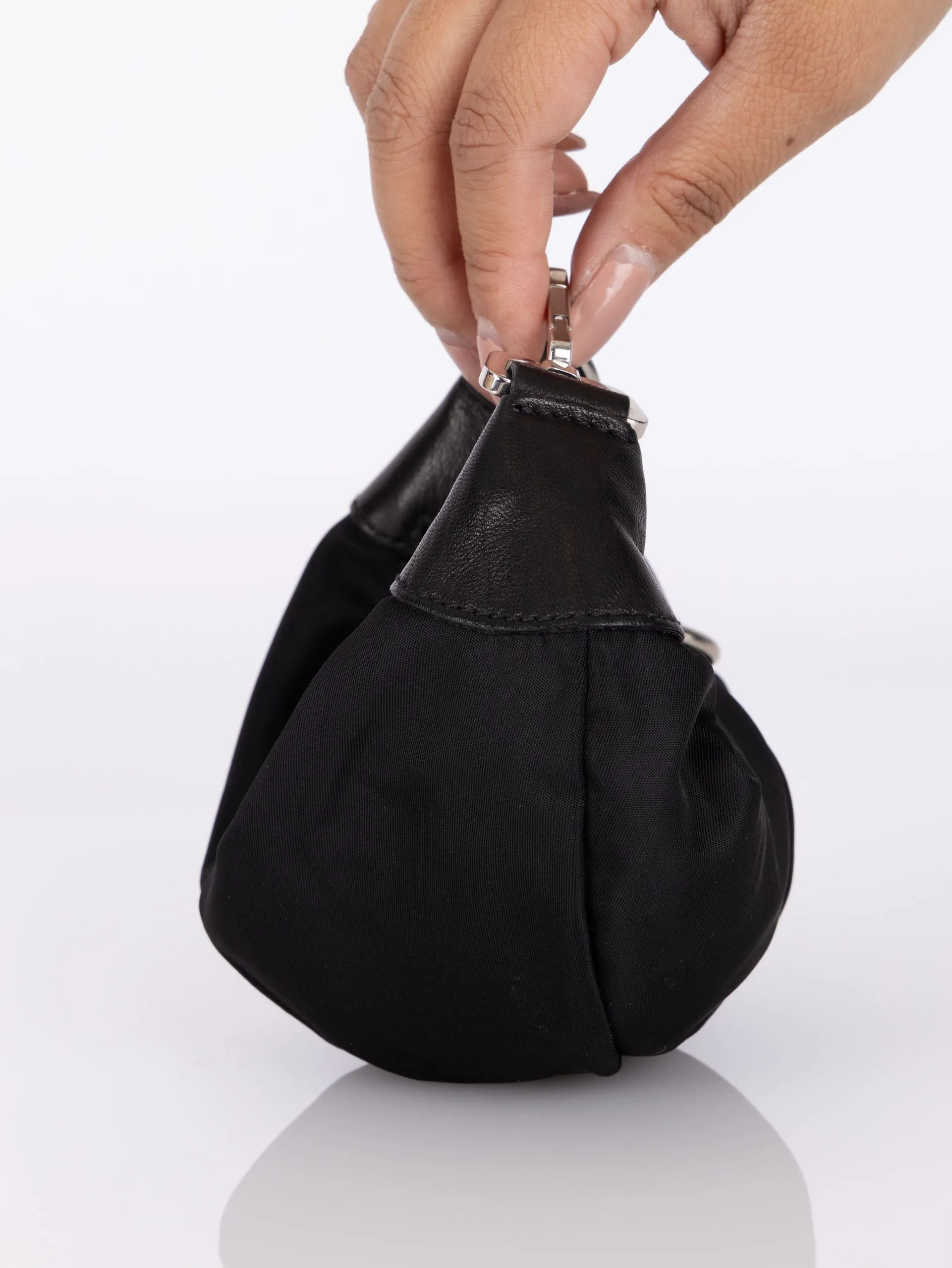 Prada Nylon Bracelet Bag w/ Chain