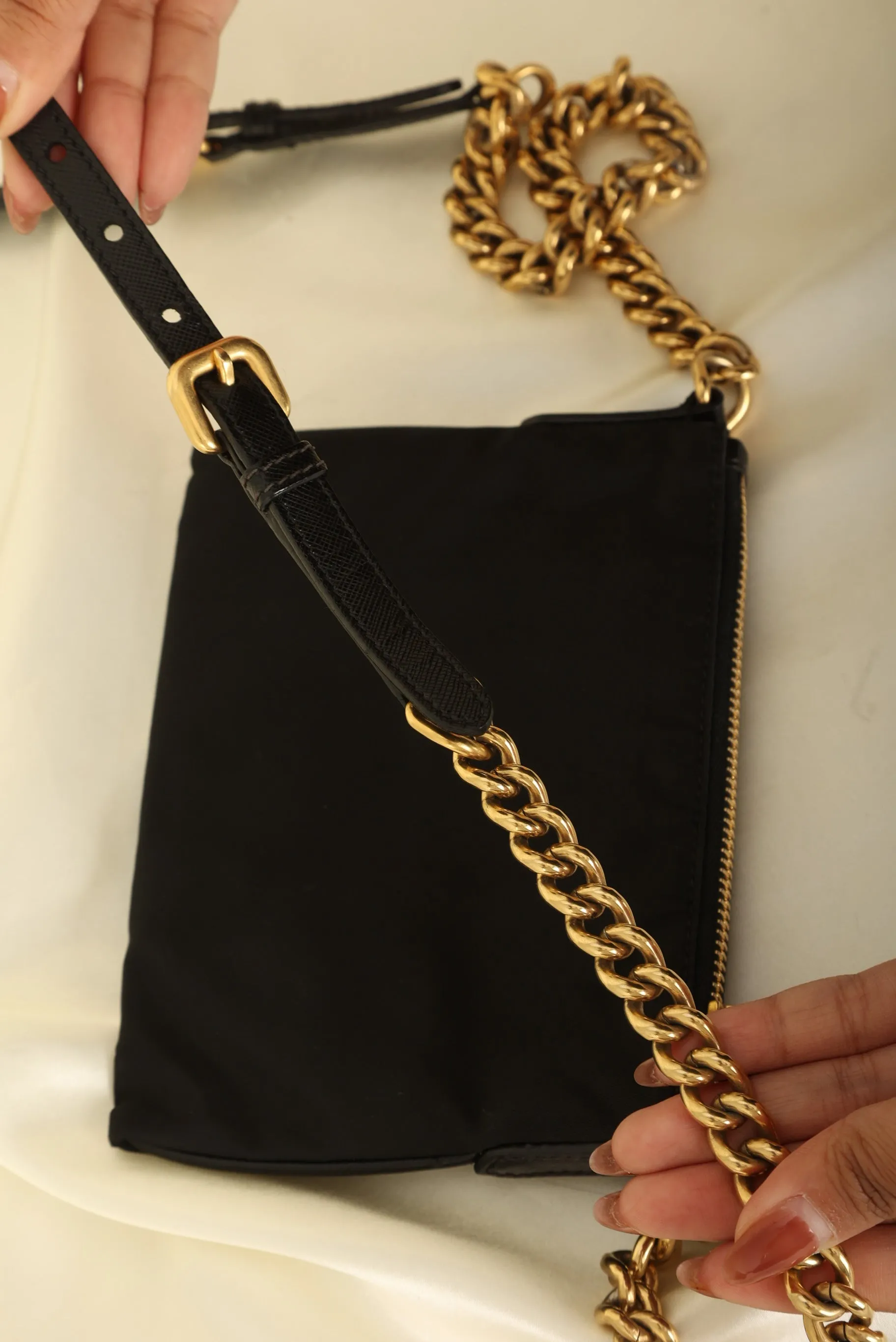 Prada Nylon Cut Out Crossbody