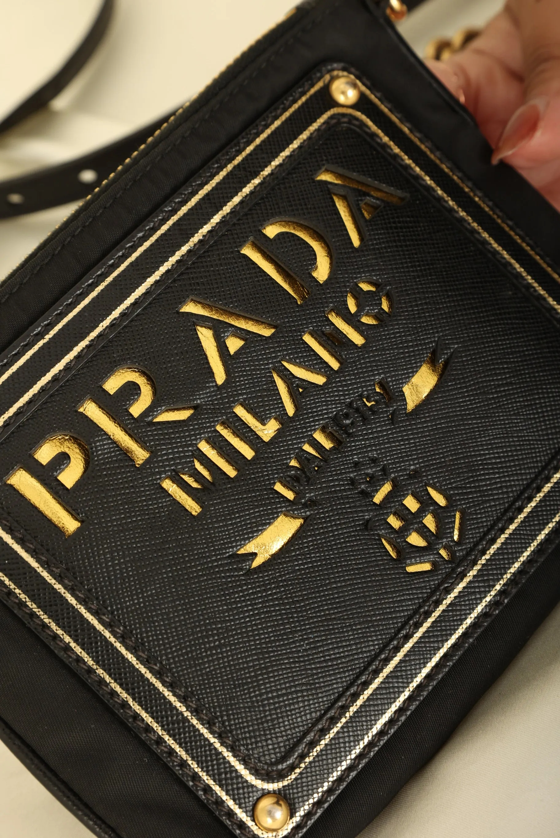 Prada Nylon Cut Out Crossbody