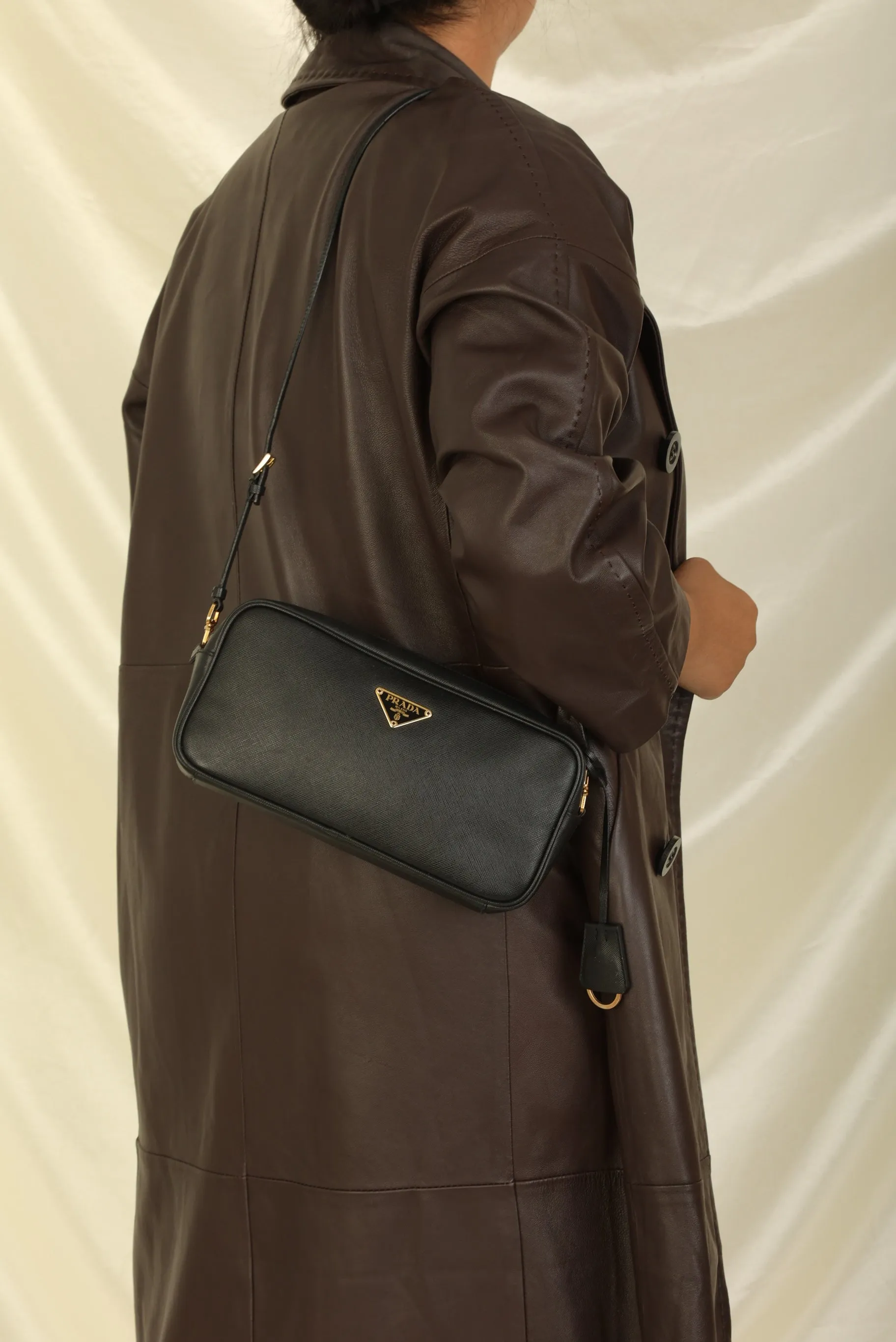 Prada Saffiano Long Shoulder Bag