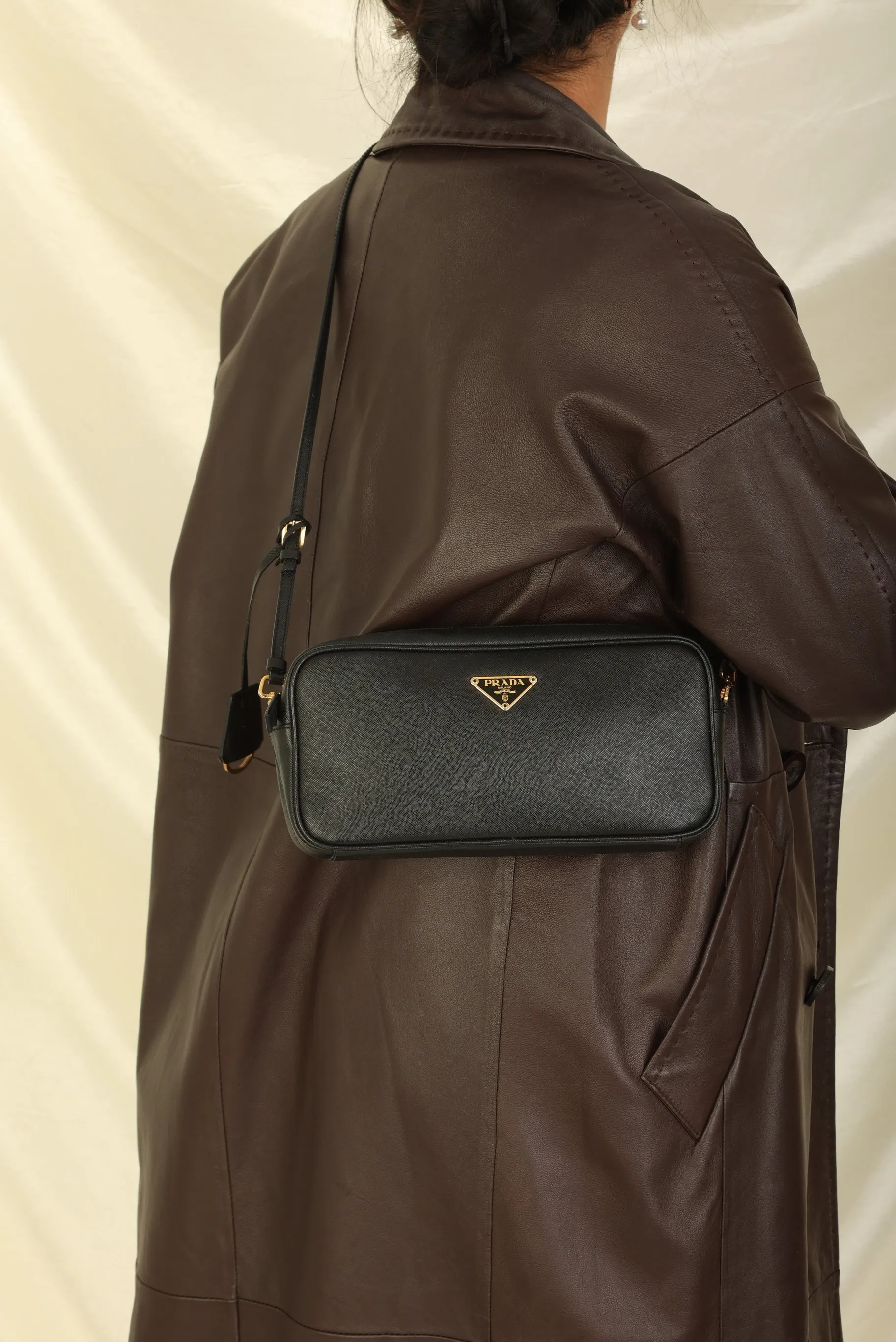 Prada Saffiano Long Shoulder Bag