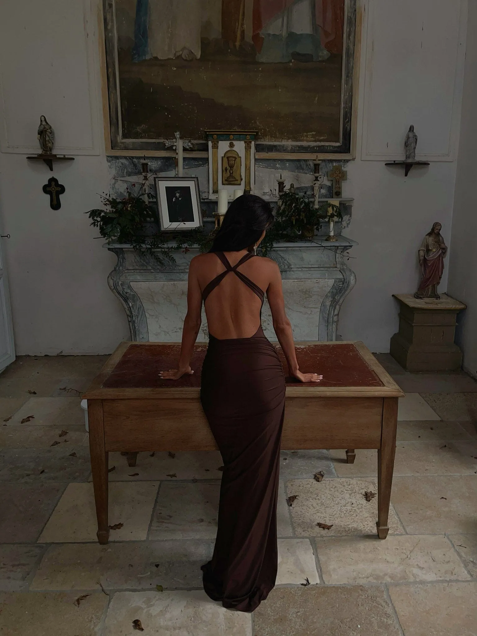 PRIA MAXI DRESS CHOCOLATE