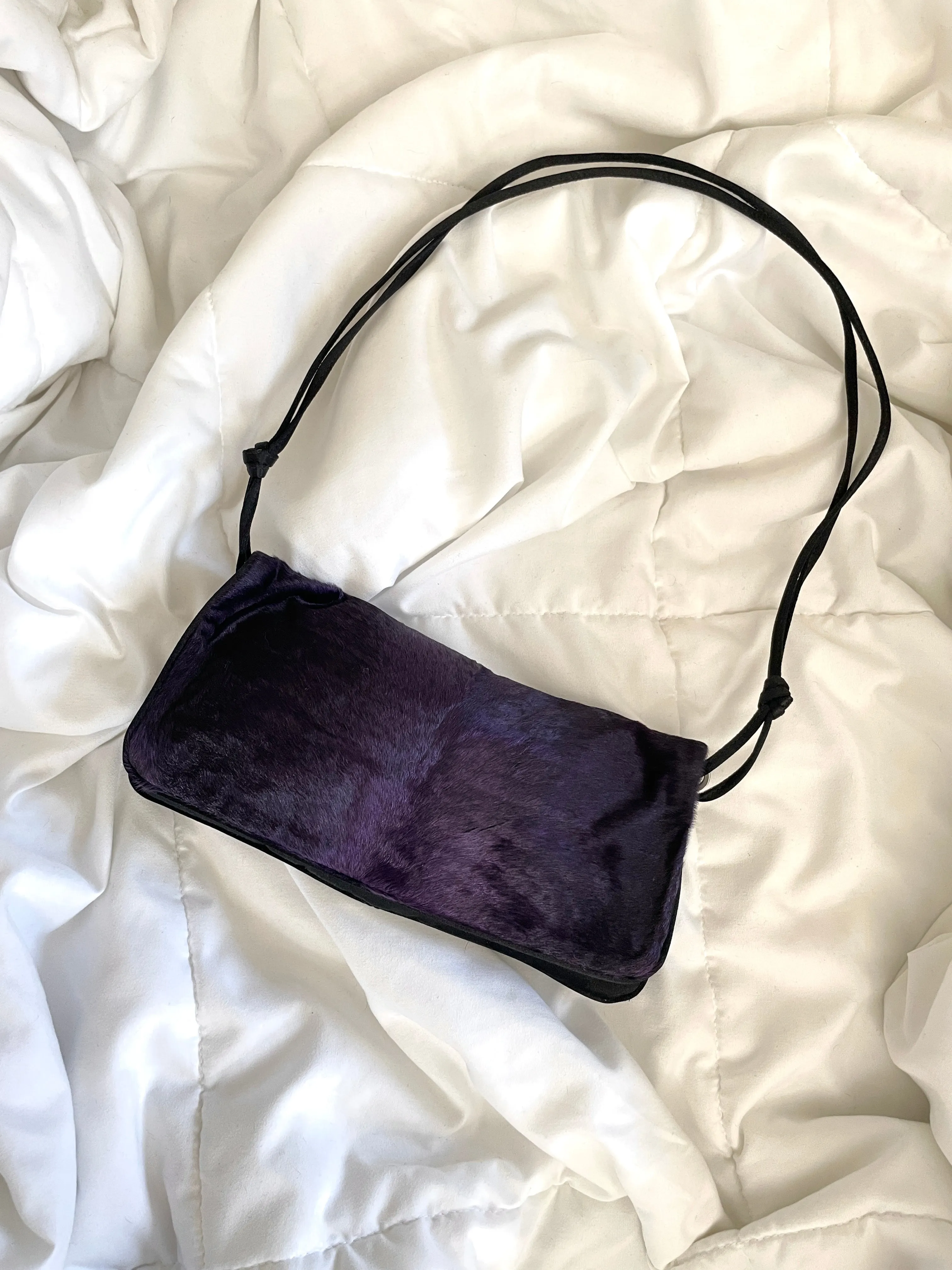 Rare Prada Calf Hair and Silk Bag w Mirror