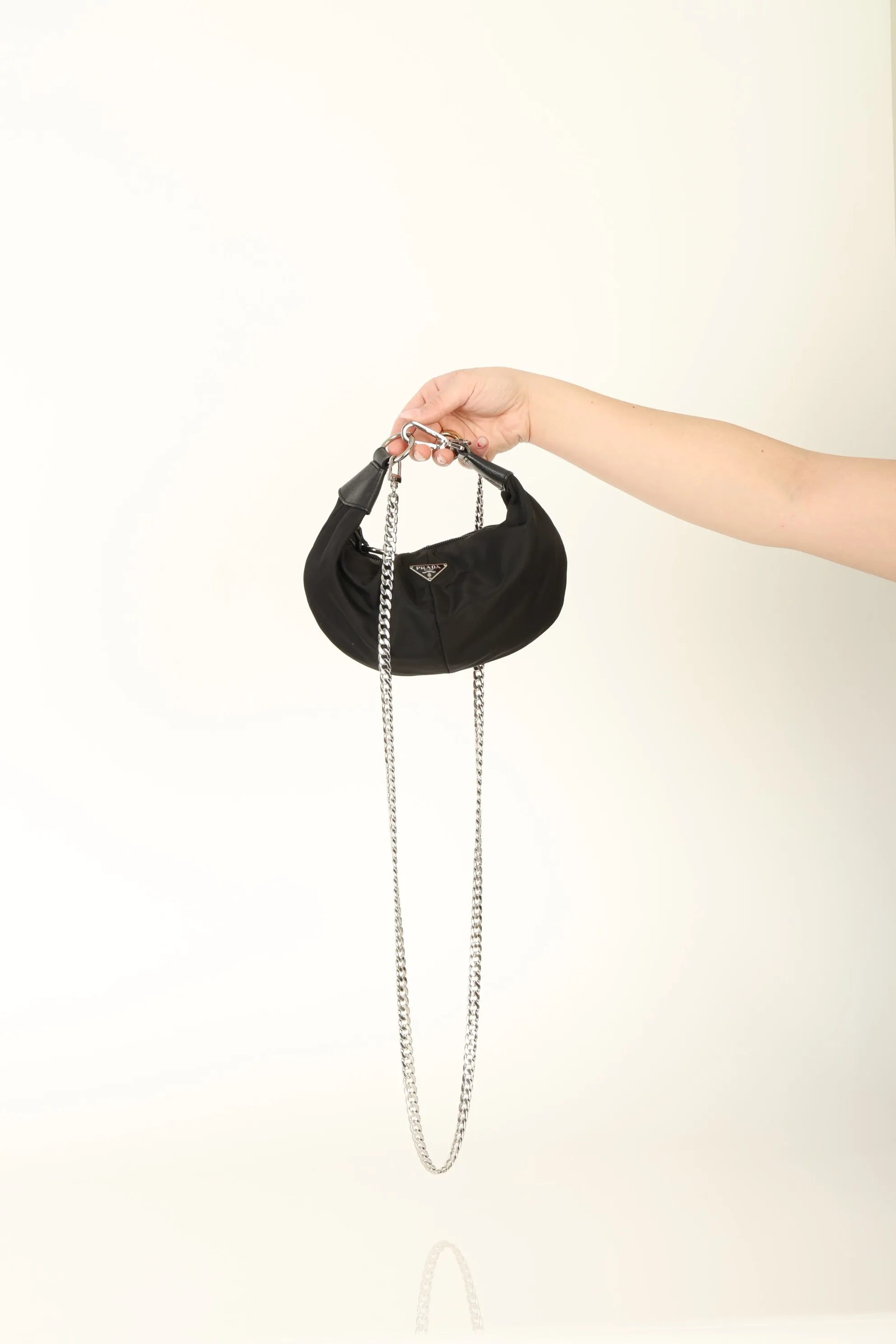 Rare Prada Nylon Bracelet Bag w/ Chain