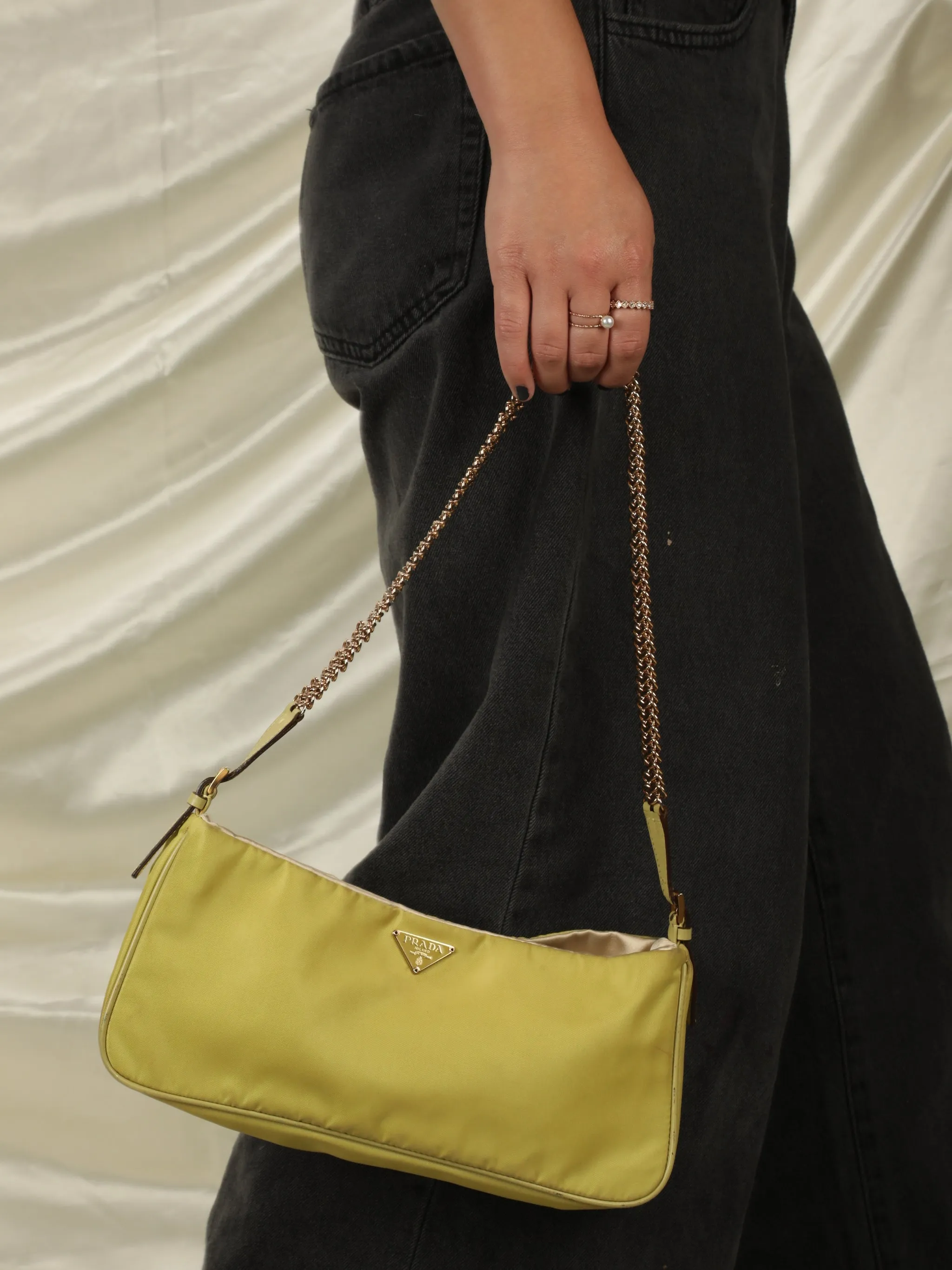 Rare Prada Nylon Lime Pochette