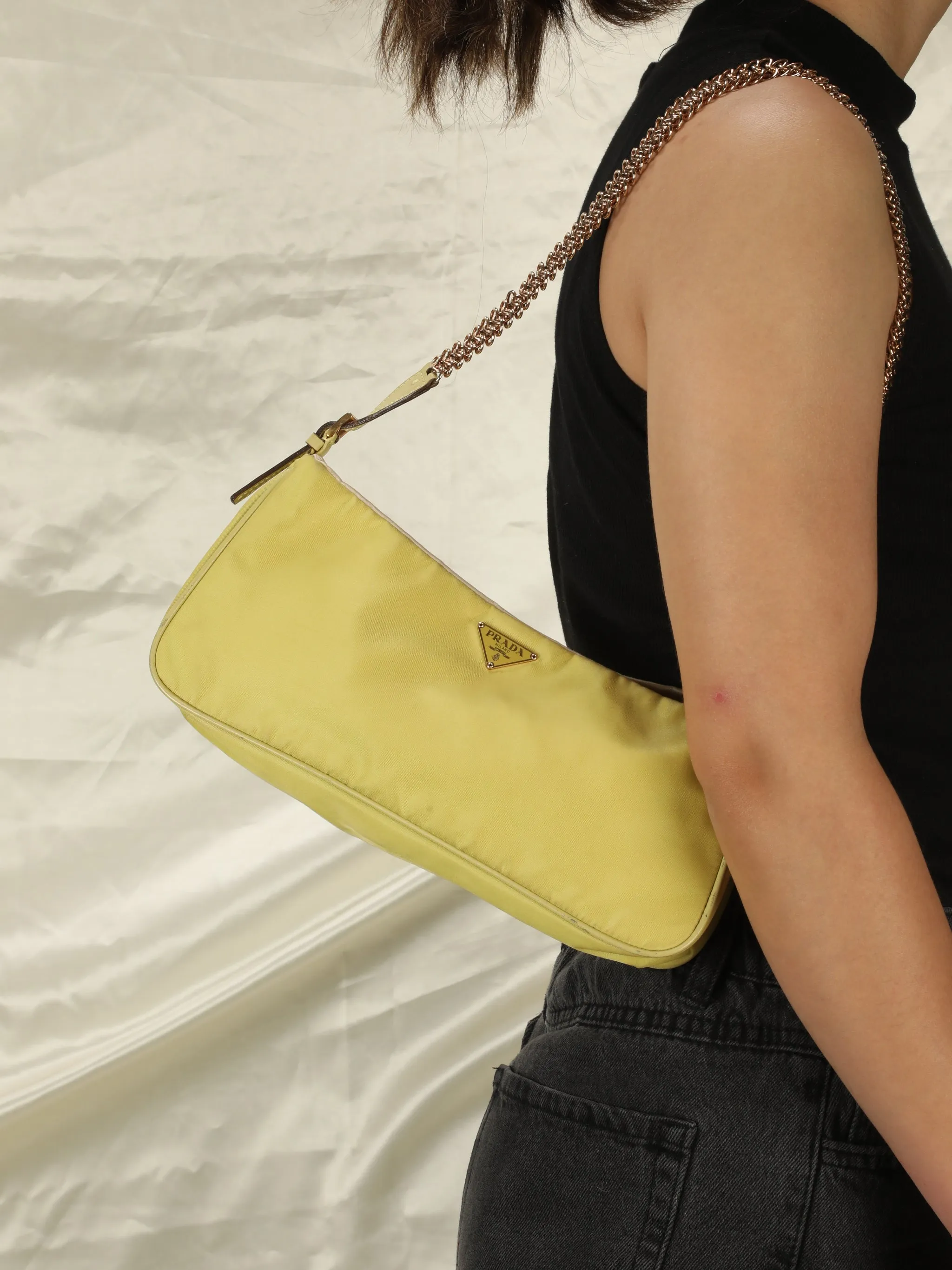Rare Prada Nylon Lime Pochette