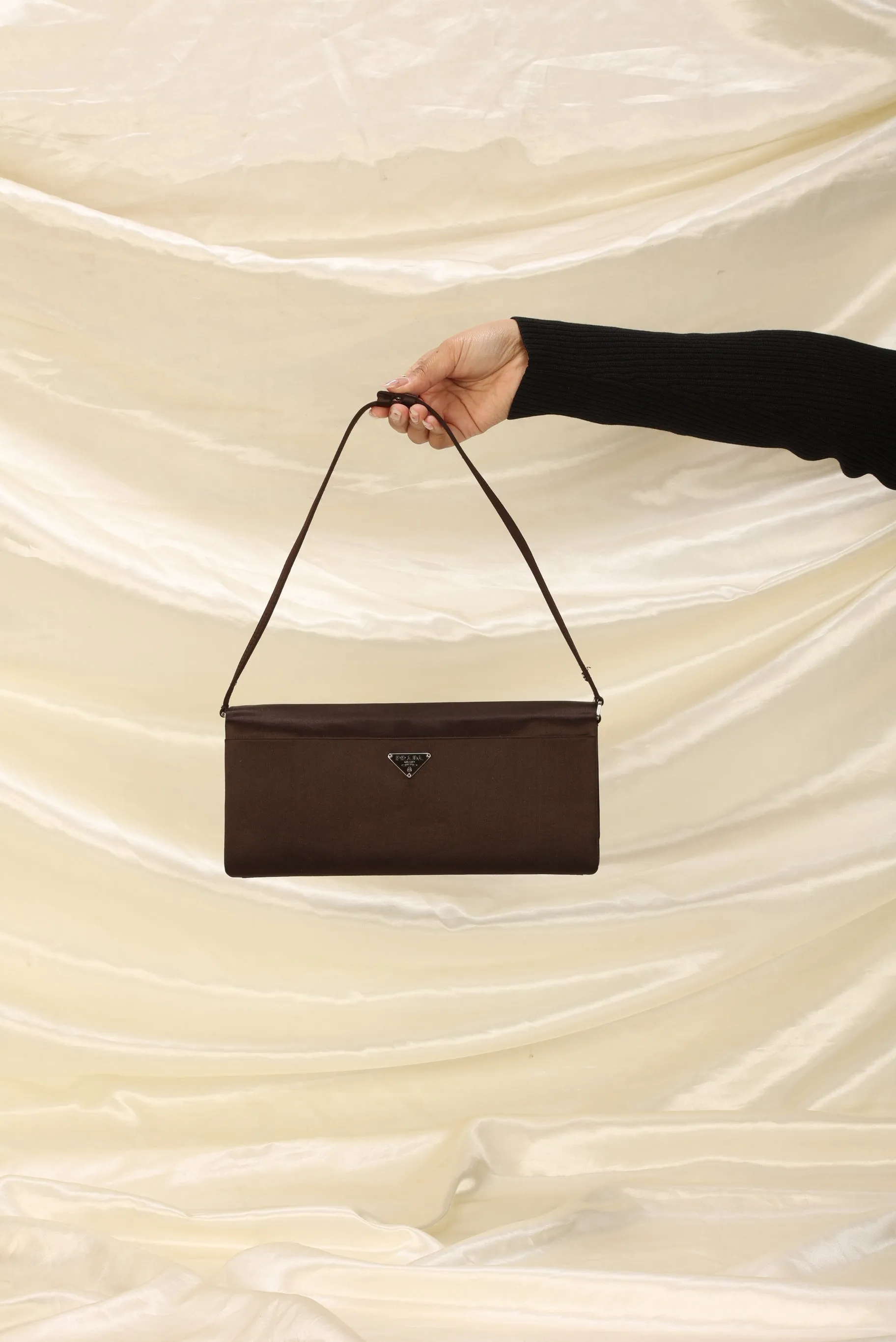 Rare Prada Satin Pochette With Mirror