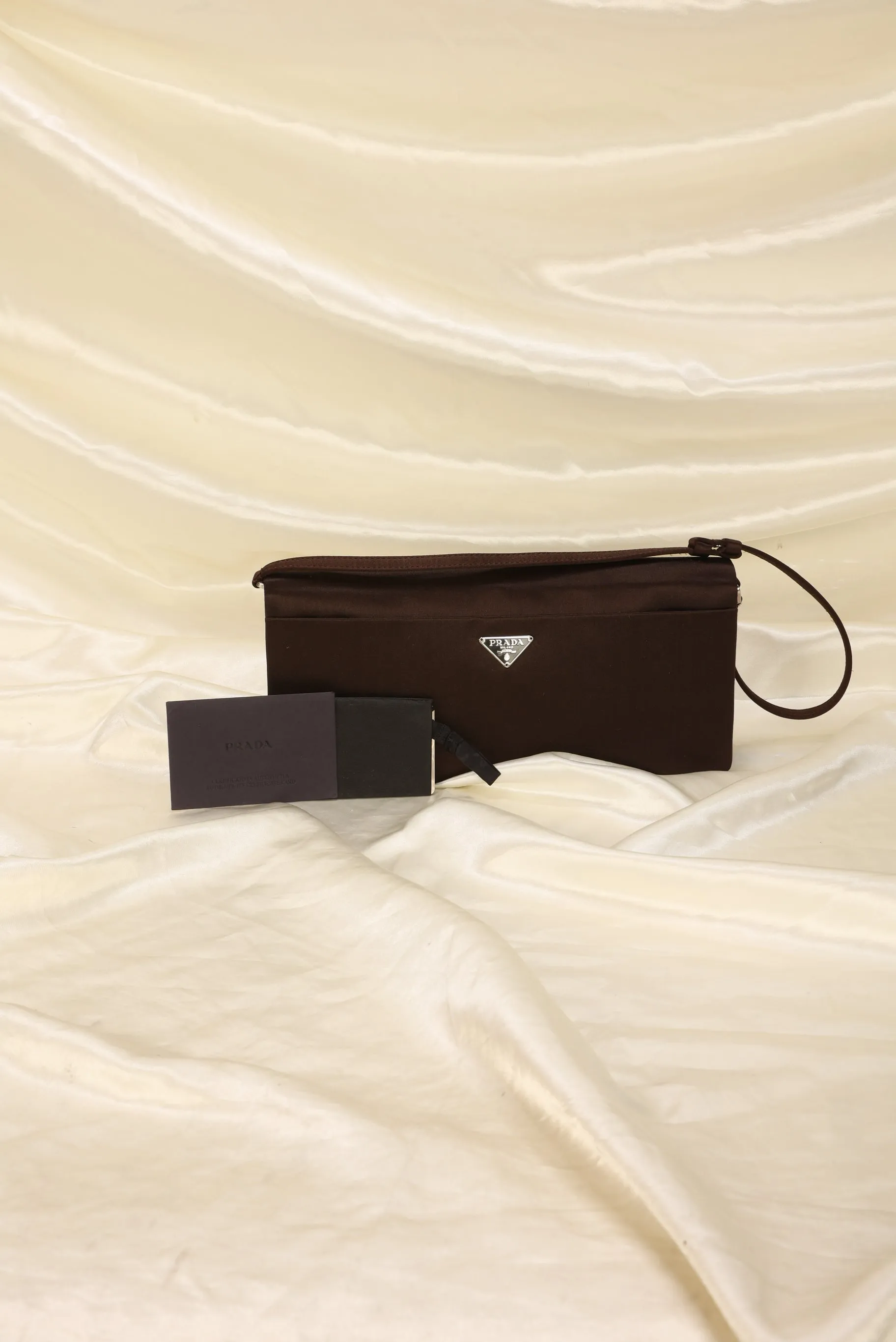 Rare Prada Satin Pochette With Mirror