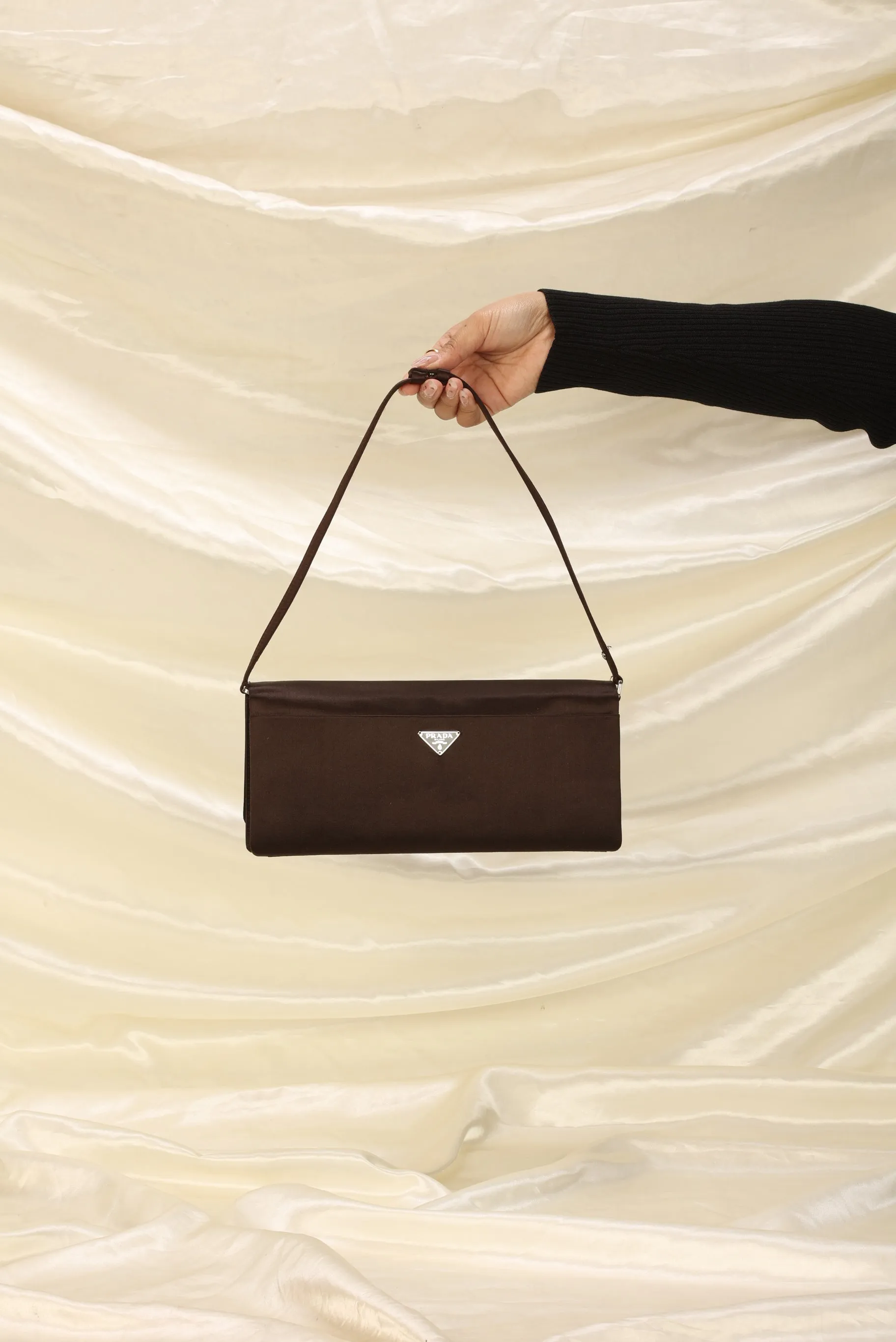 Rare Prada Satin Pochette With Mirror
