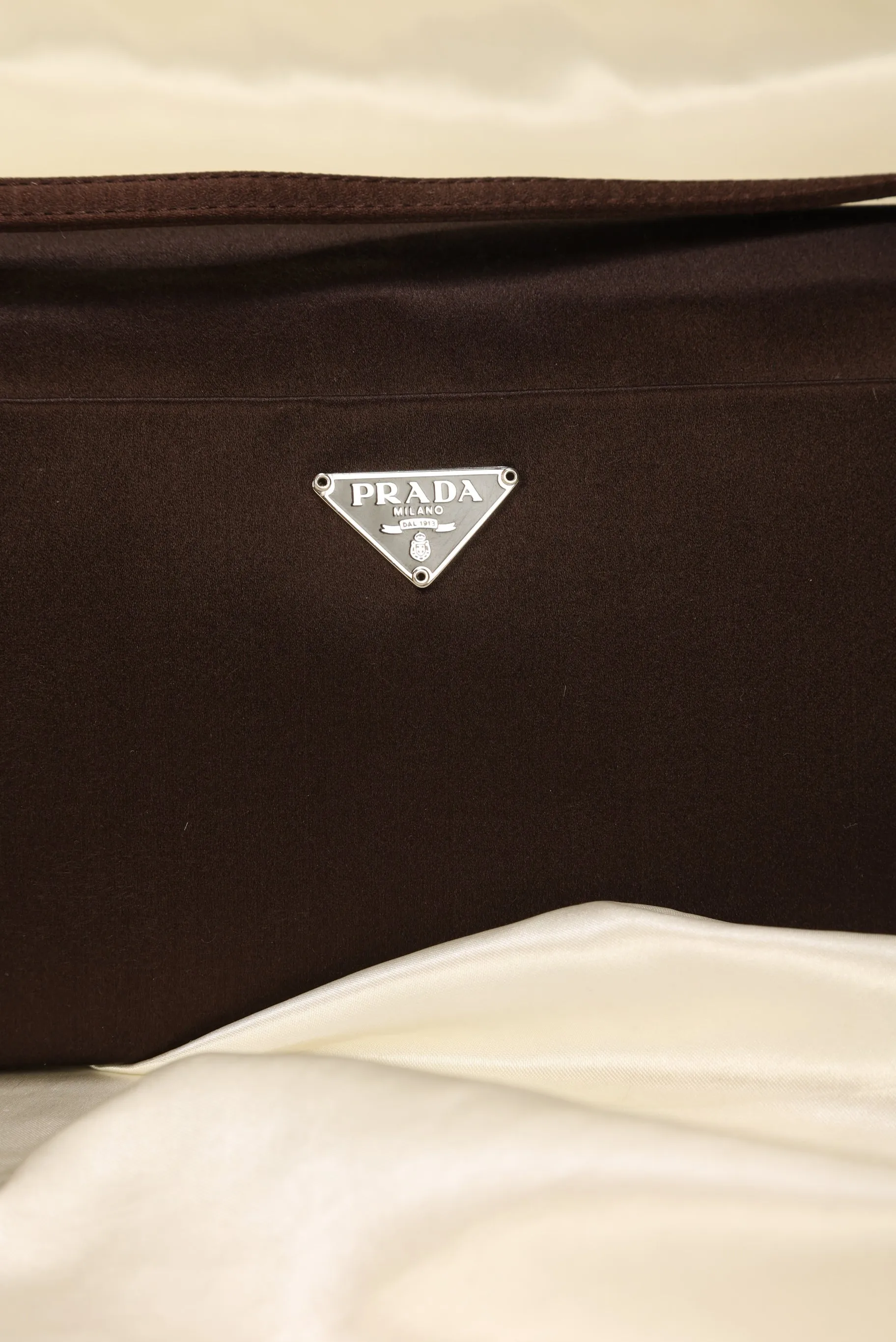 Rare Prada Satin Pochette With Mirror