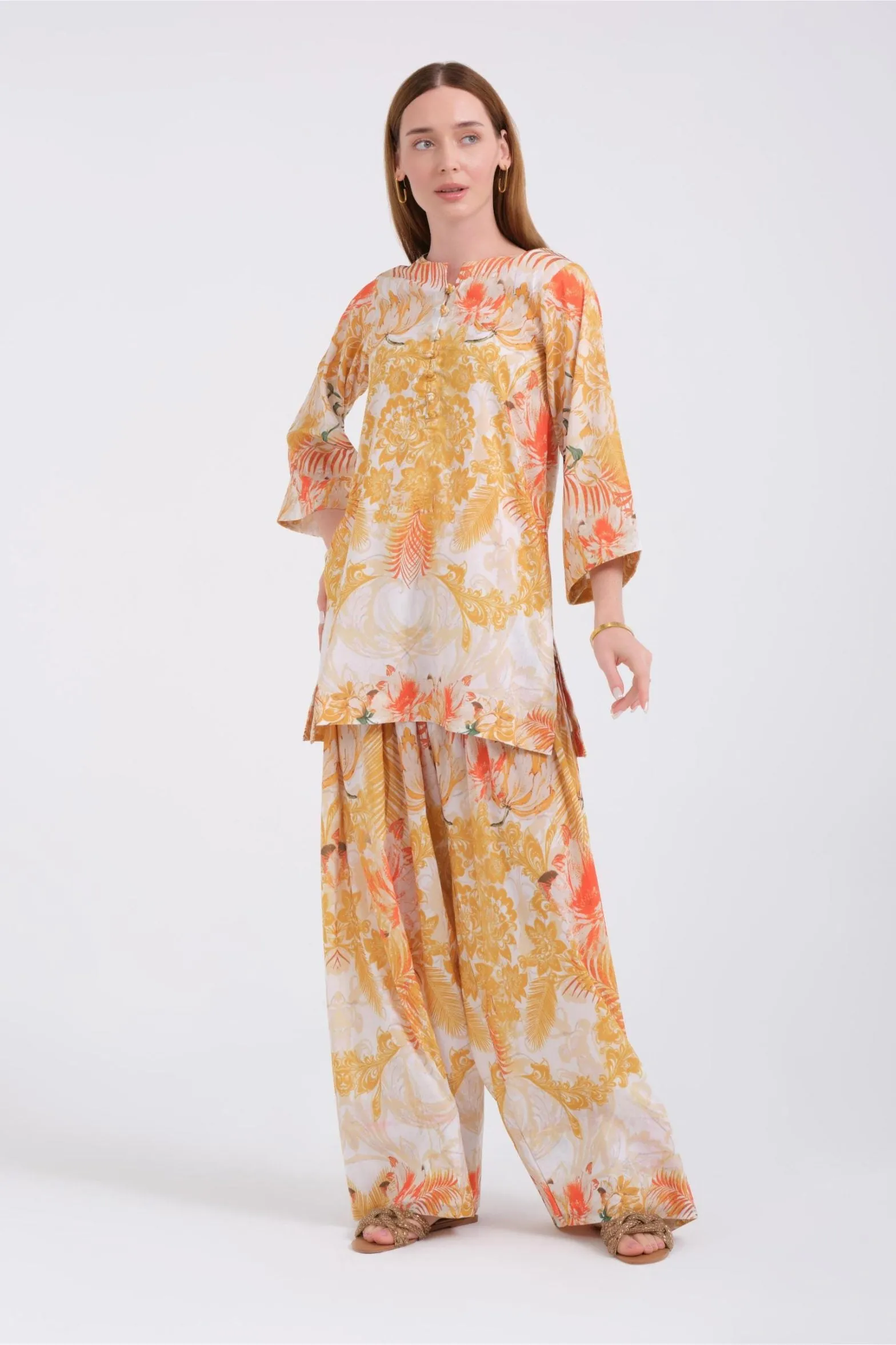 Shalwar Set'24 - Sunset Bloom