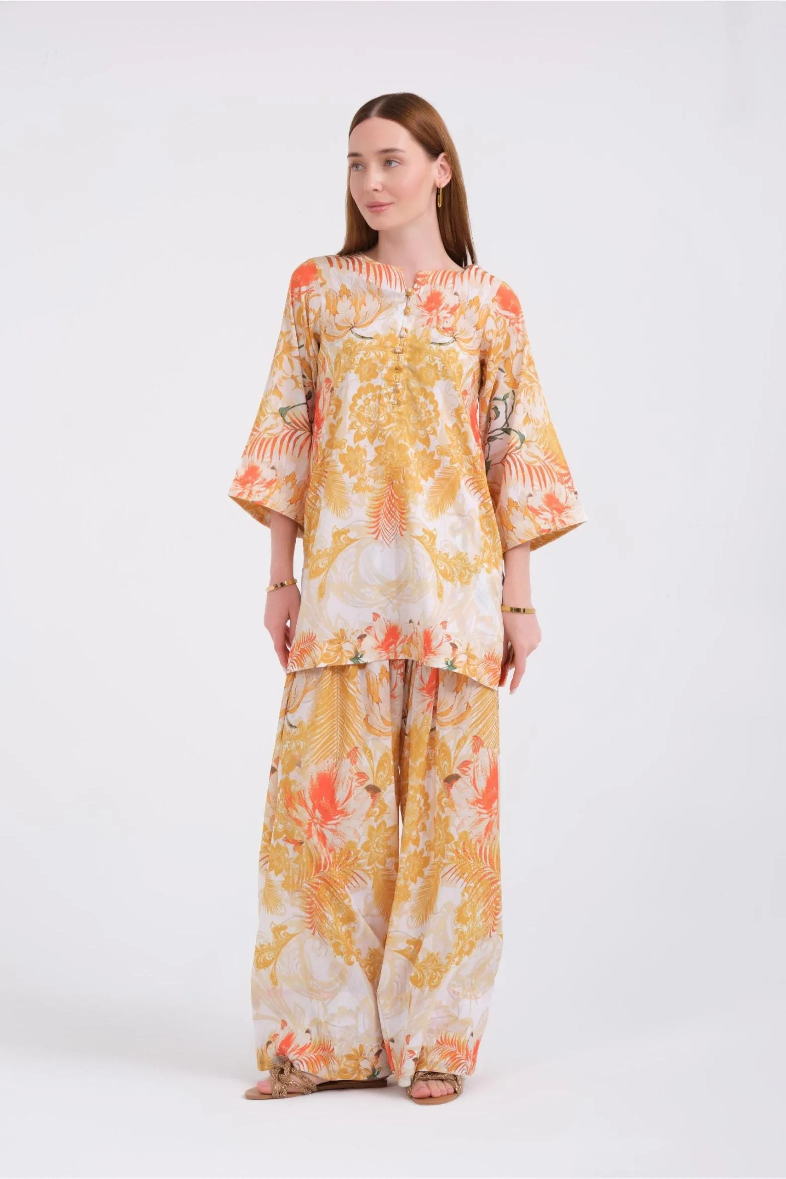 Shalwar Set'24 - Sunset Bloom