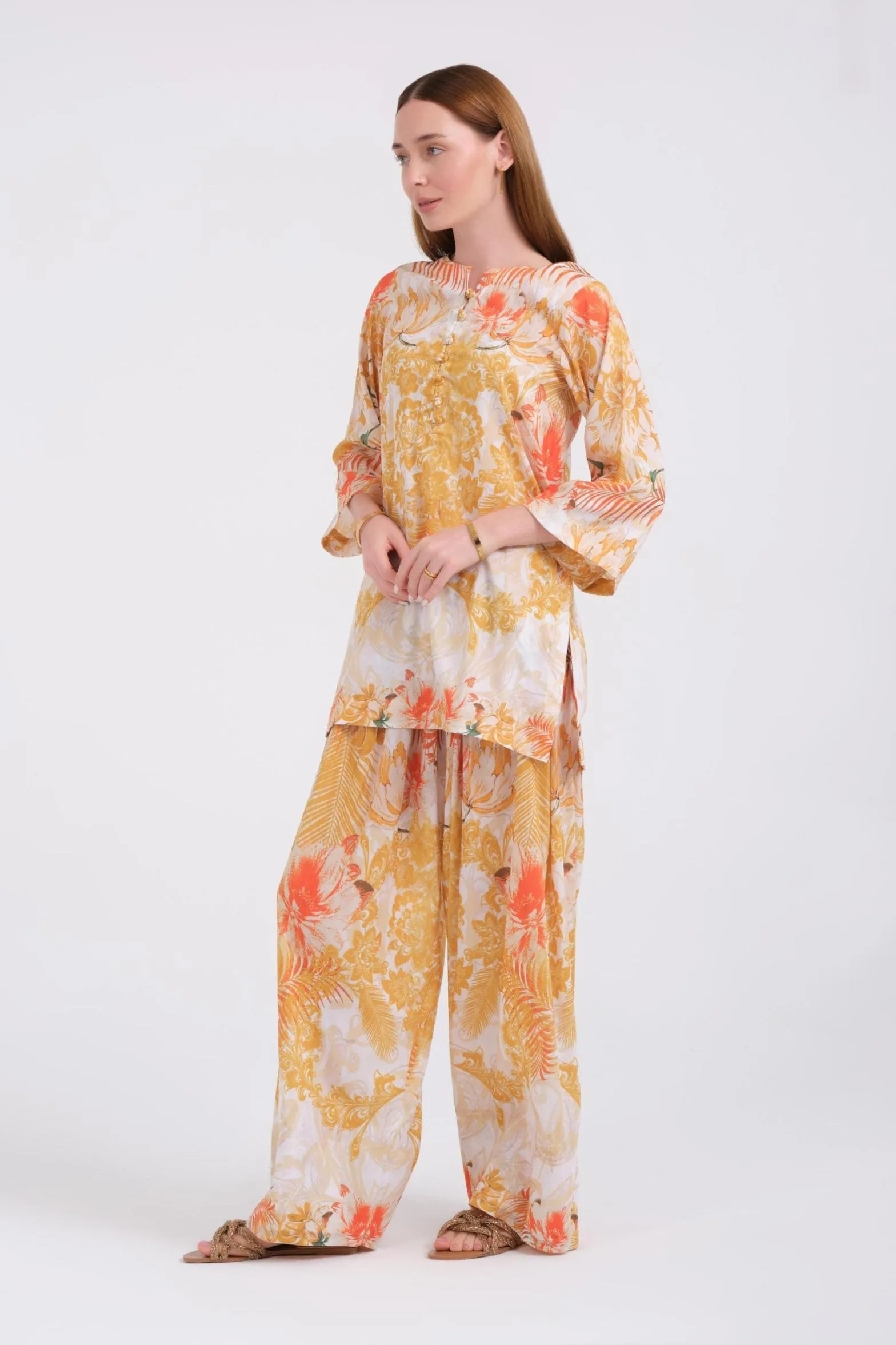 Shalwar Set'24 - Sunset Bloom