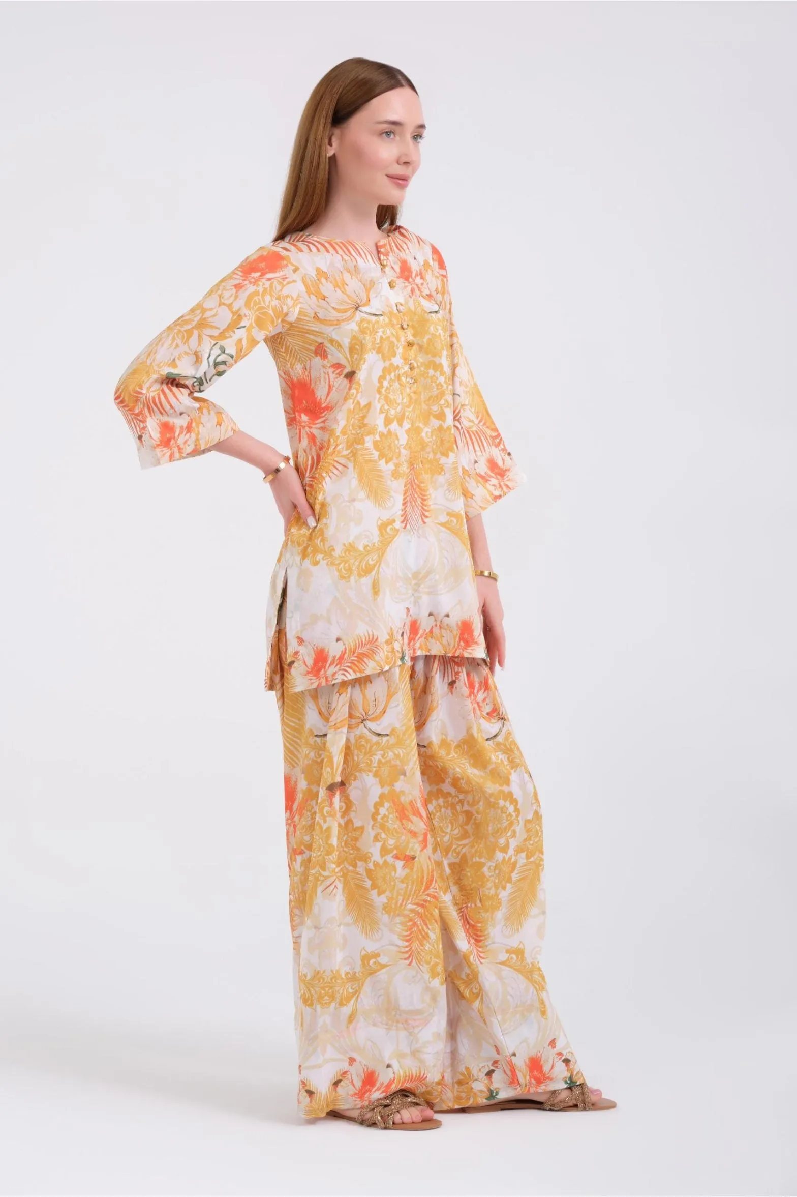 Shalwar Set'24 - Sunset Bloom