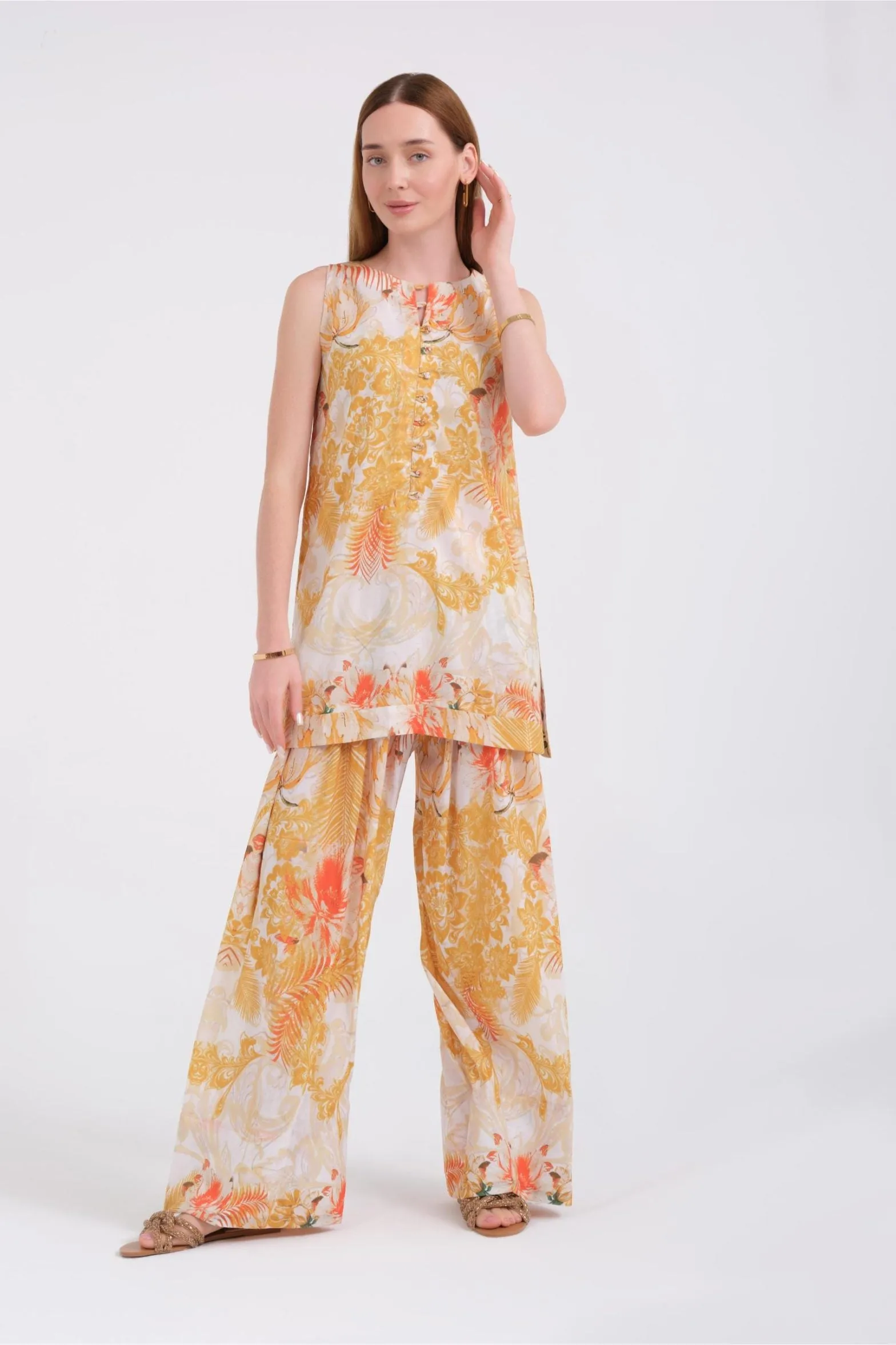 Shalwar Set'24 - Sunset Bloom