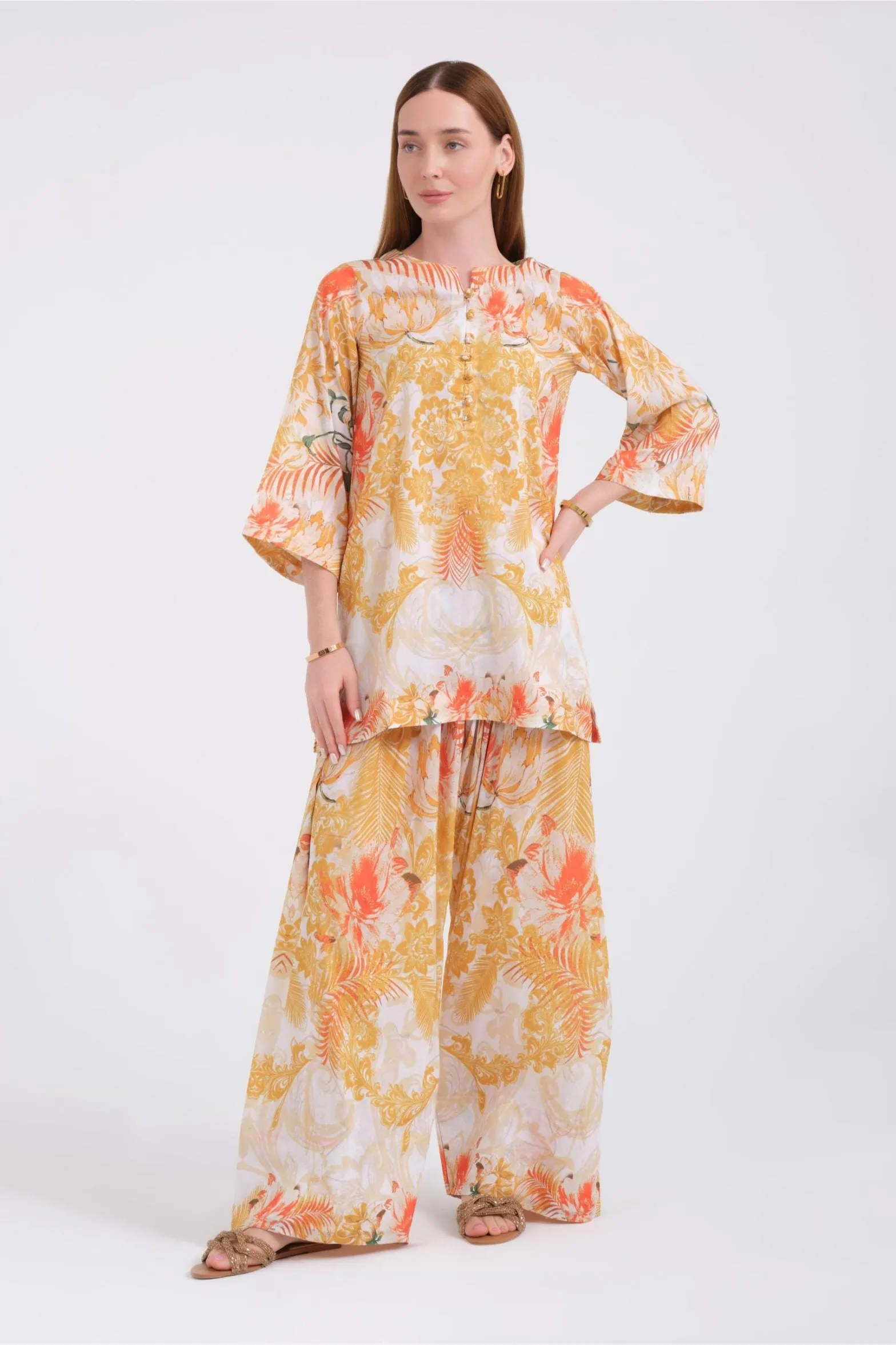 Shalwar Set'24 - Sunset Bloom