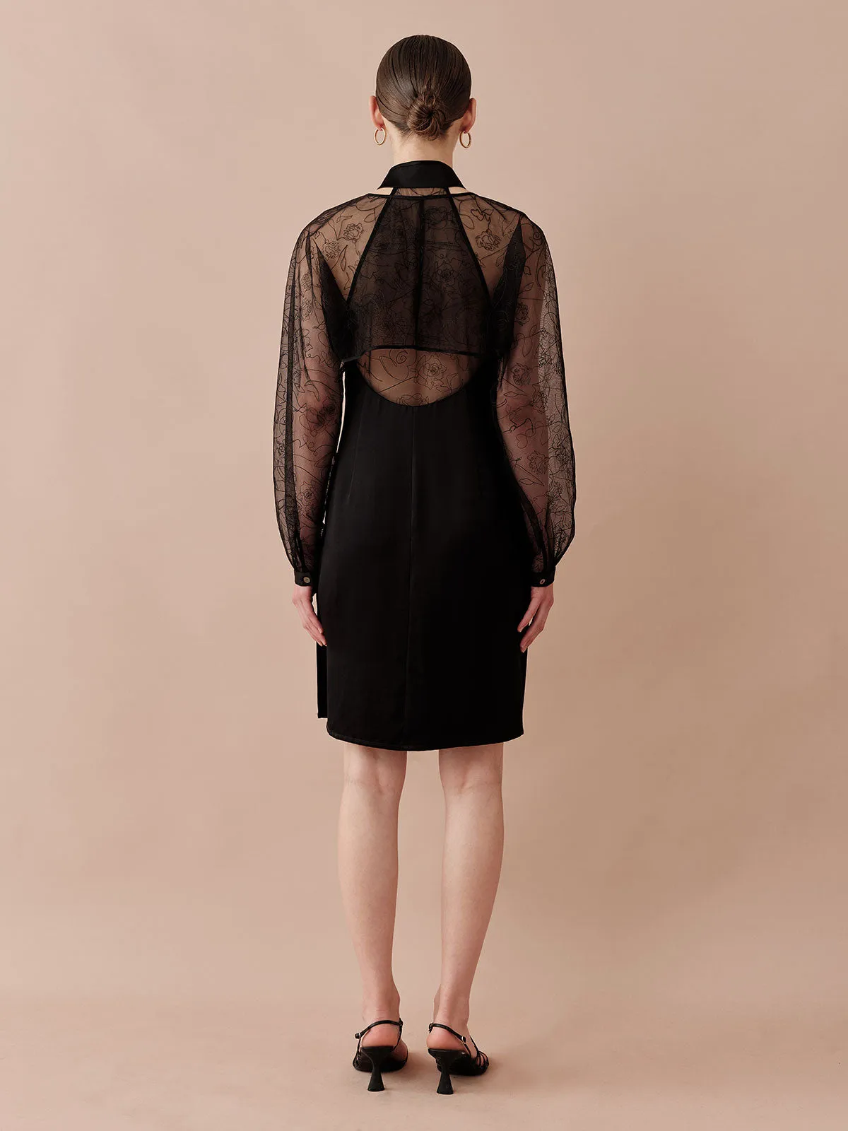 SILKINC Two-piece Lace Collared Dress