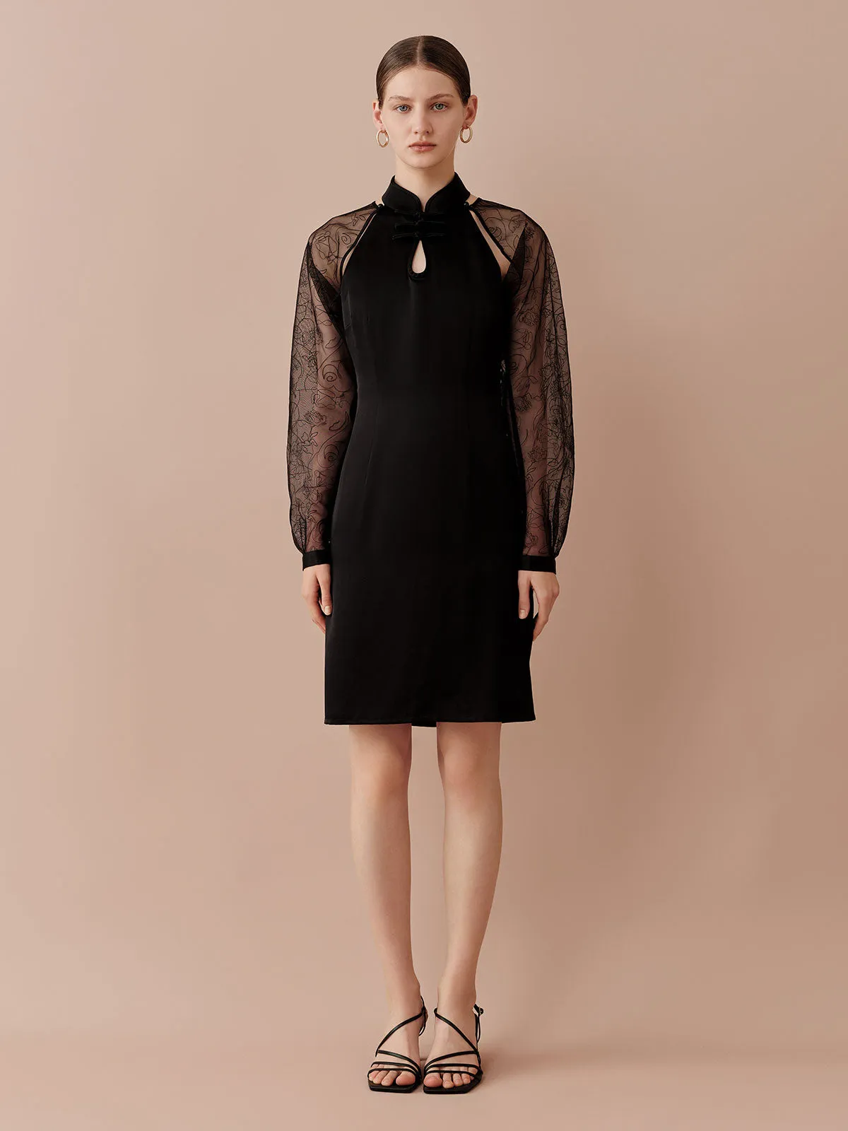 SILKINC Two-piece Lace Collared Dress