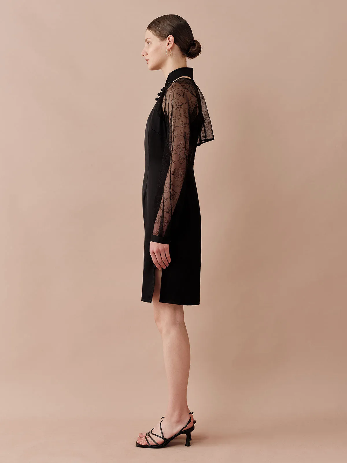 SILKINC Two-piece Lace Collared Dress